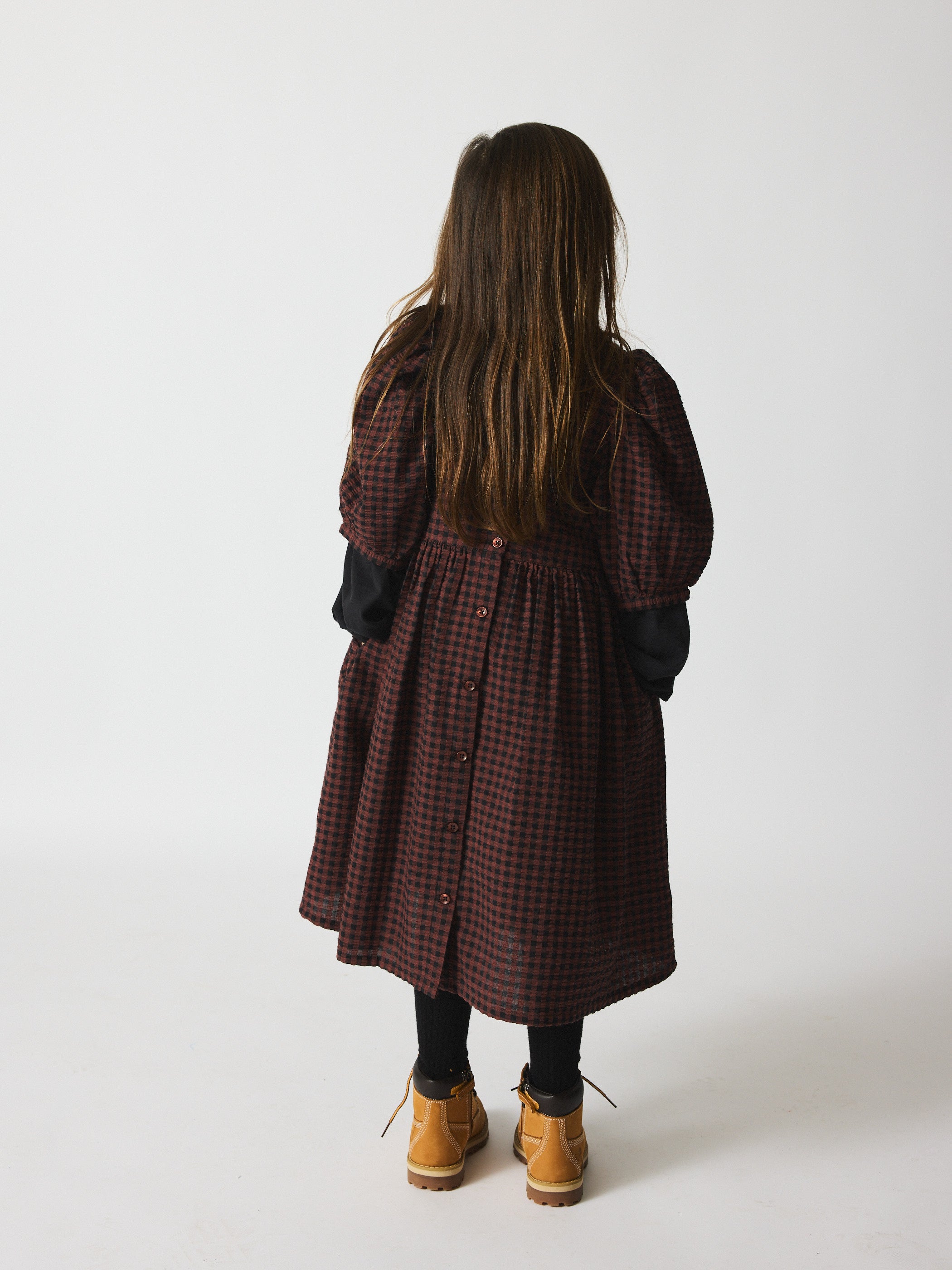 brunobruno nation Alva Dress Dress 9021-Marron Plum Check