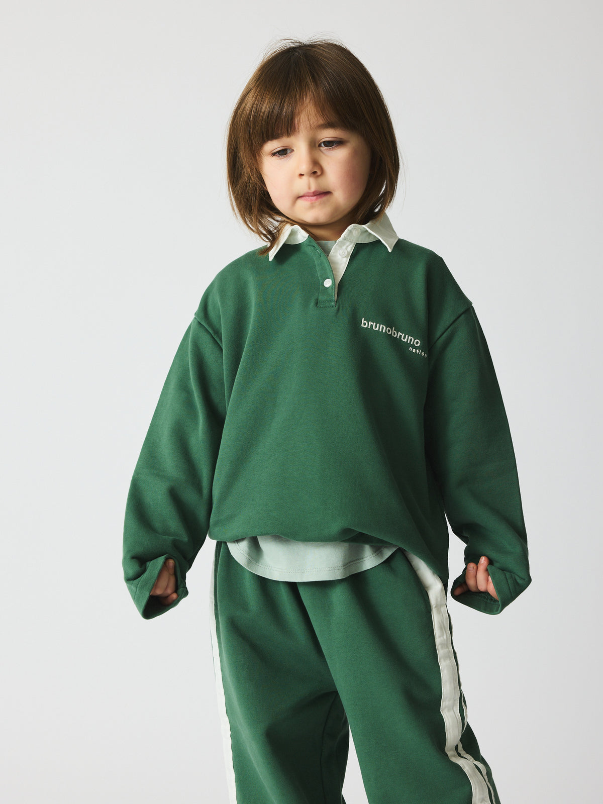 brunobruno nation Dana Polo Sweatshirt NB Sweatshirt 5004-Myrtle Green