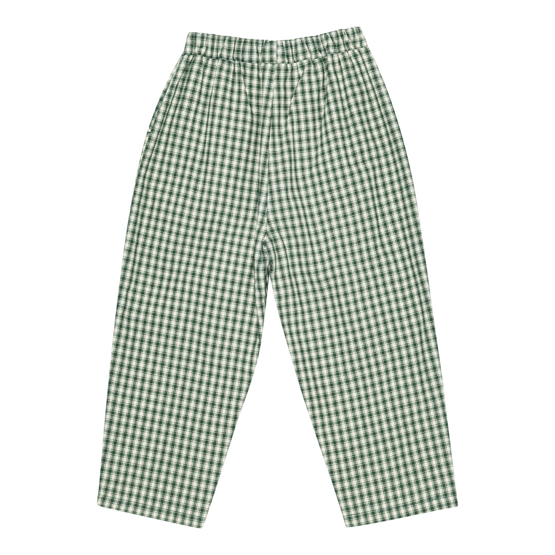 brunobruno nation Dora Check Pants Pants 9018-Myrtle Green Check