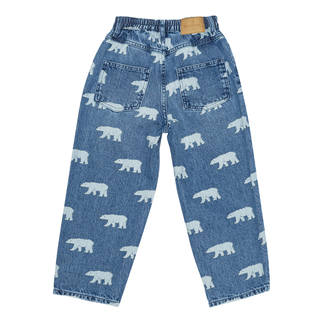 brunobruno nation Dorethy AOP Jeans Pants 9015-Mid blue polar bear AOP