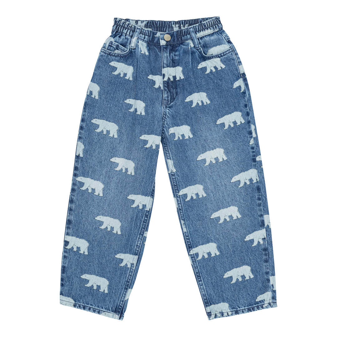 brunobruno nation Dorethy AOP Jeans Pants 9015-Mid blue polar bear AOP