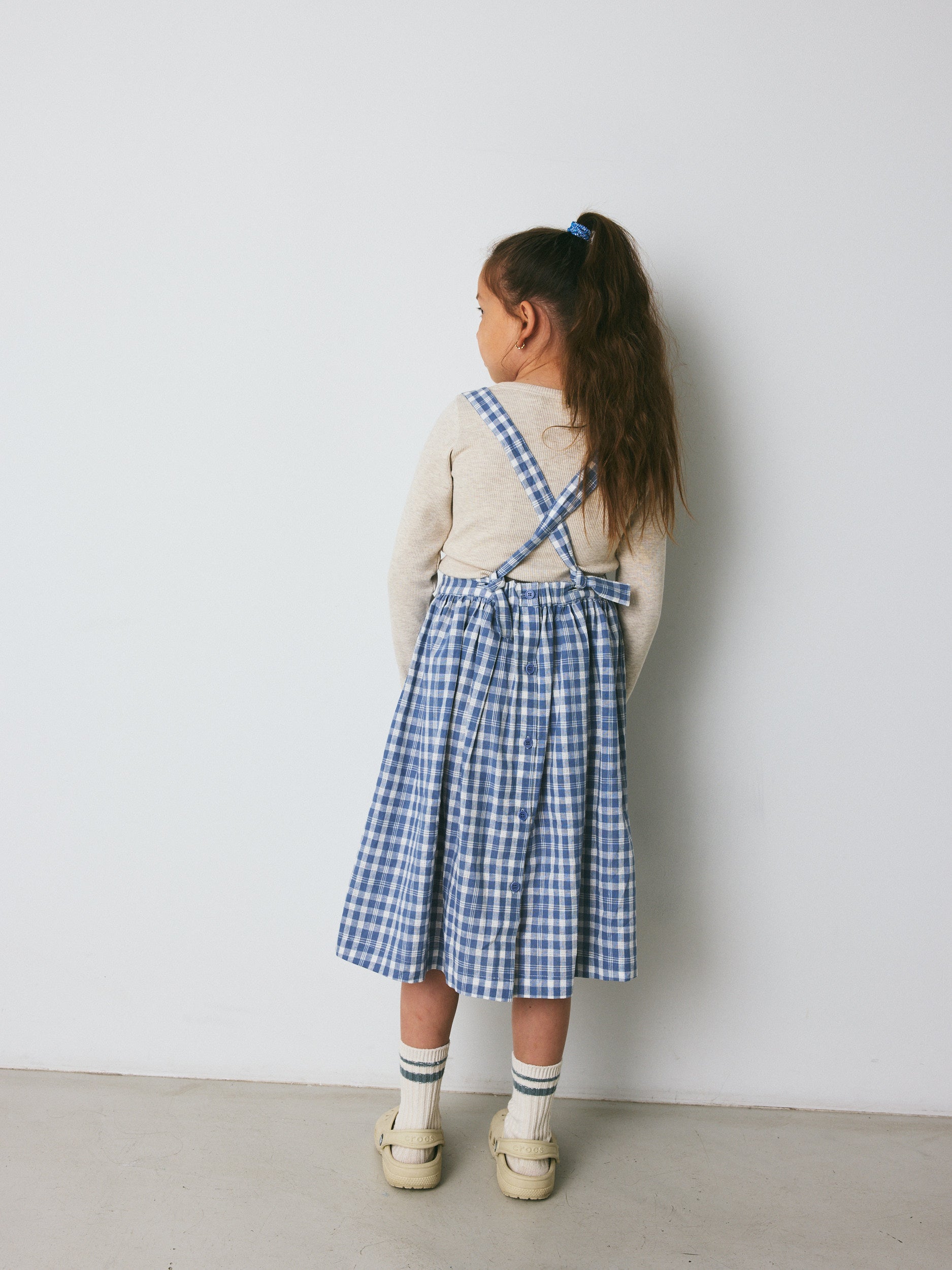 brunobruno nation Emily Check Dress Dress 9011-Dusty Blue Check