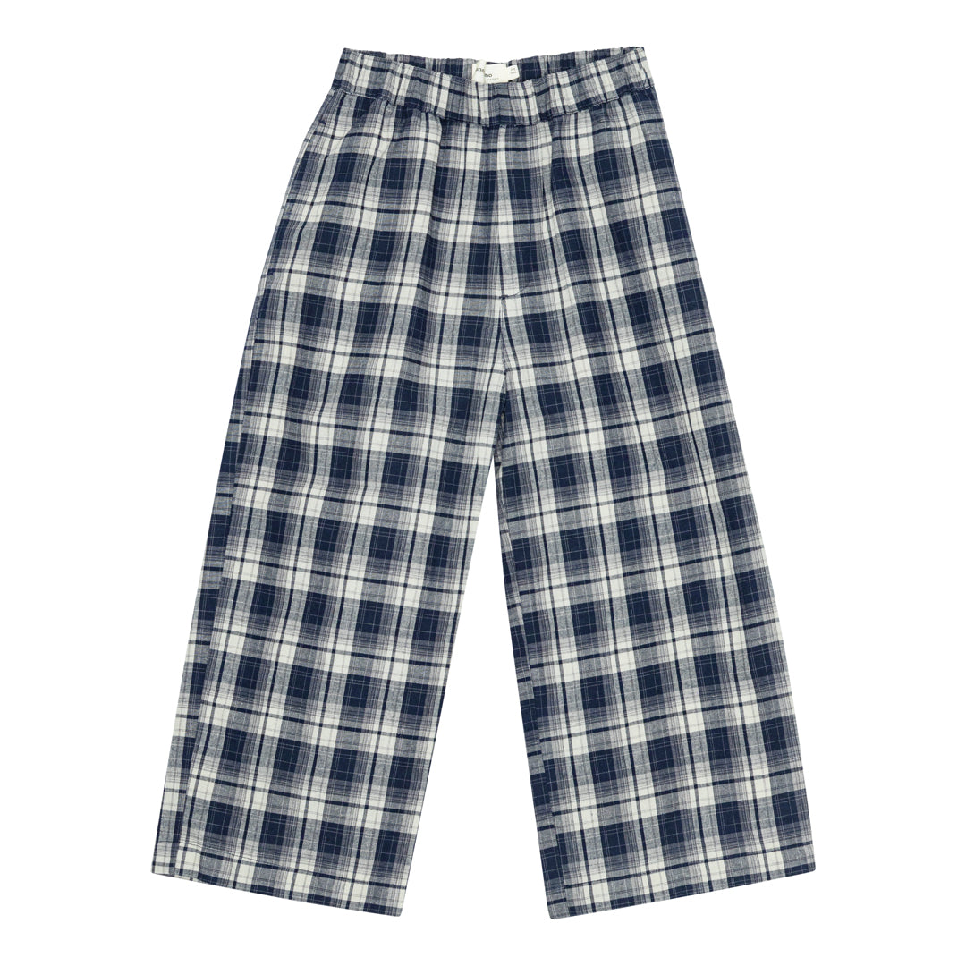 brunobruno nation Francis Navy Check Pants Pants 9019-Mood Indigo Blue Check