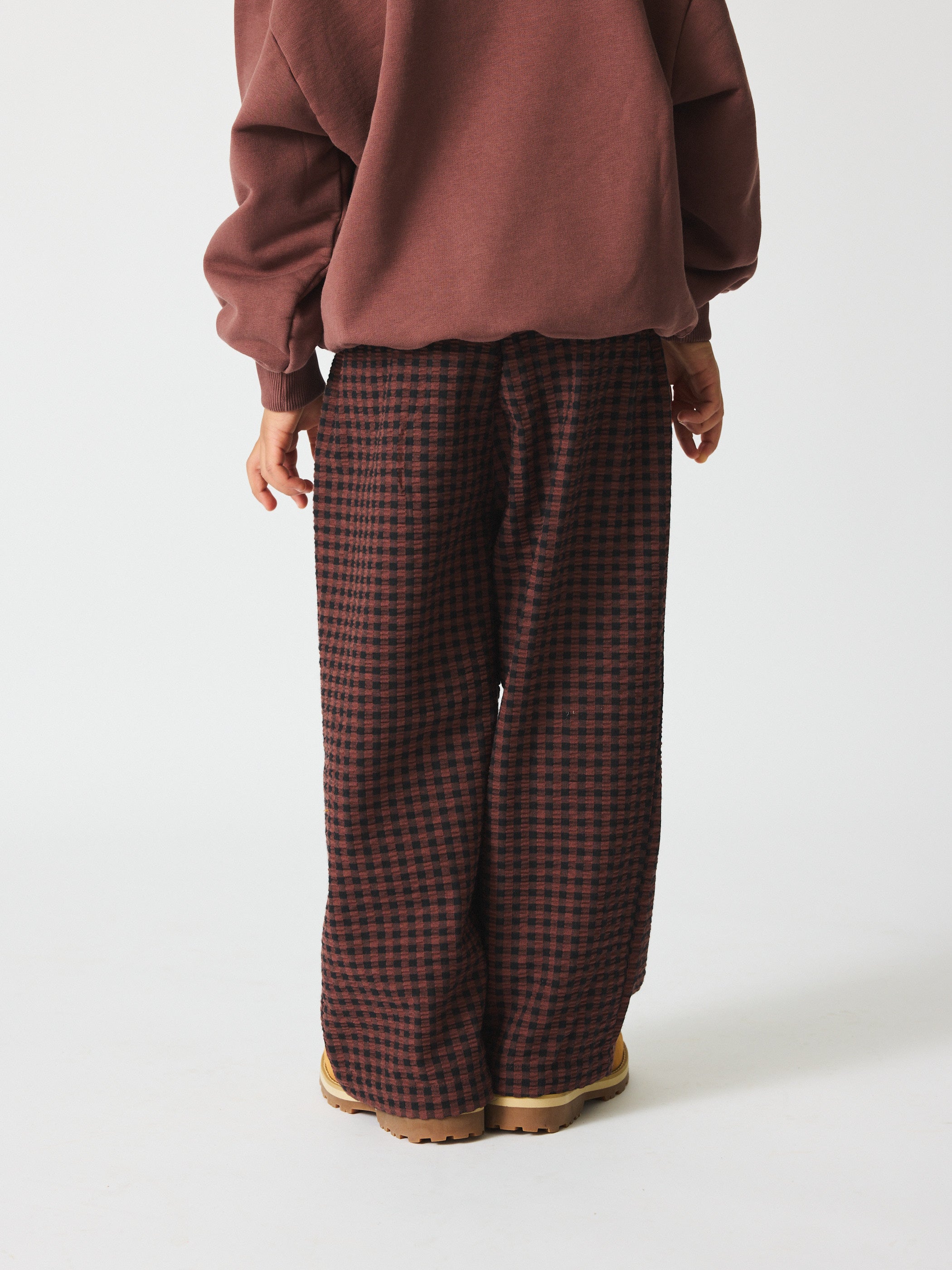 brunobruno nation Francis Seersucker Pants Pants 9021-Marron Plum Check
