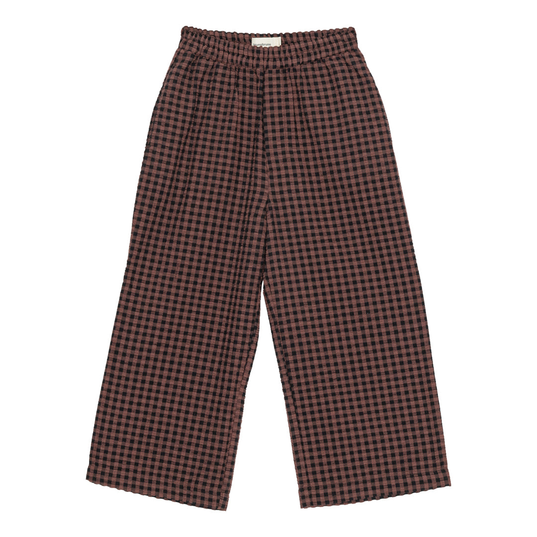 brunobruno nation Francis Seersucker Pants Pants 9021-Marron Plum Check