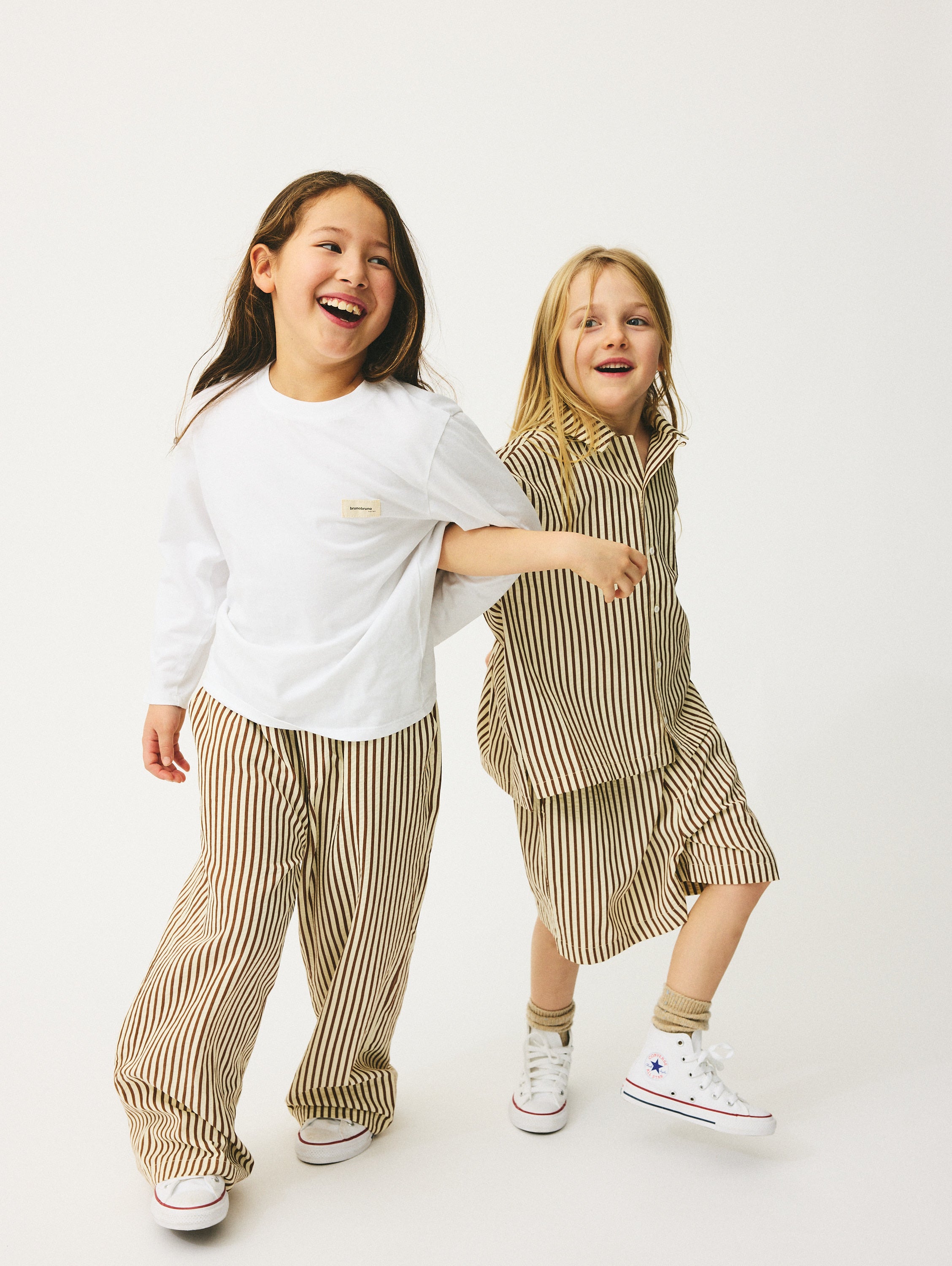brunobruno nation Francis Stripe Pants Pants 8000-Bison Brown