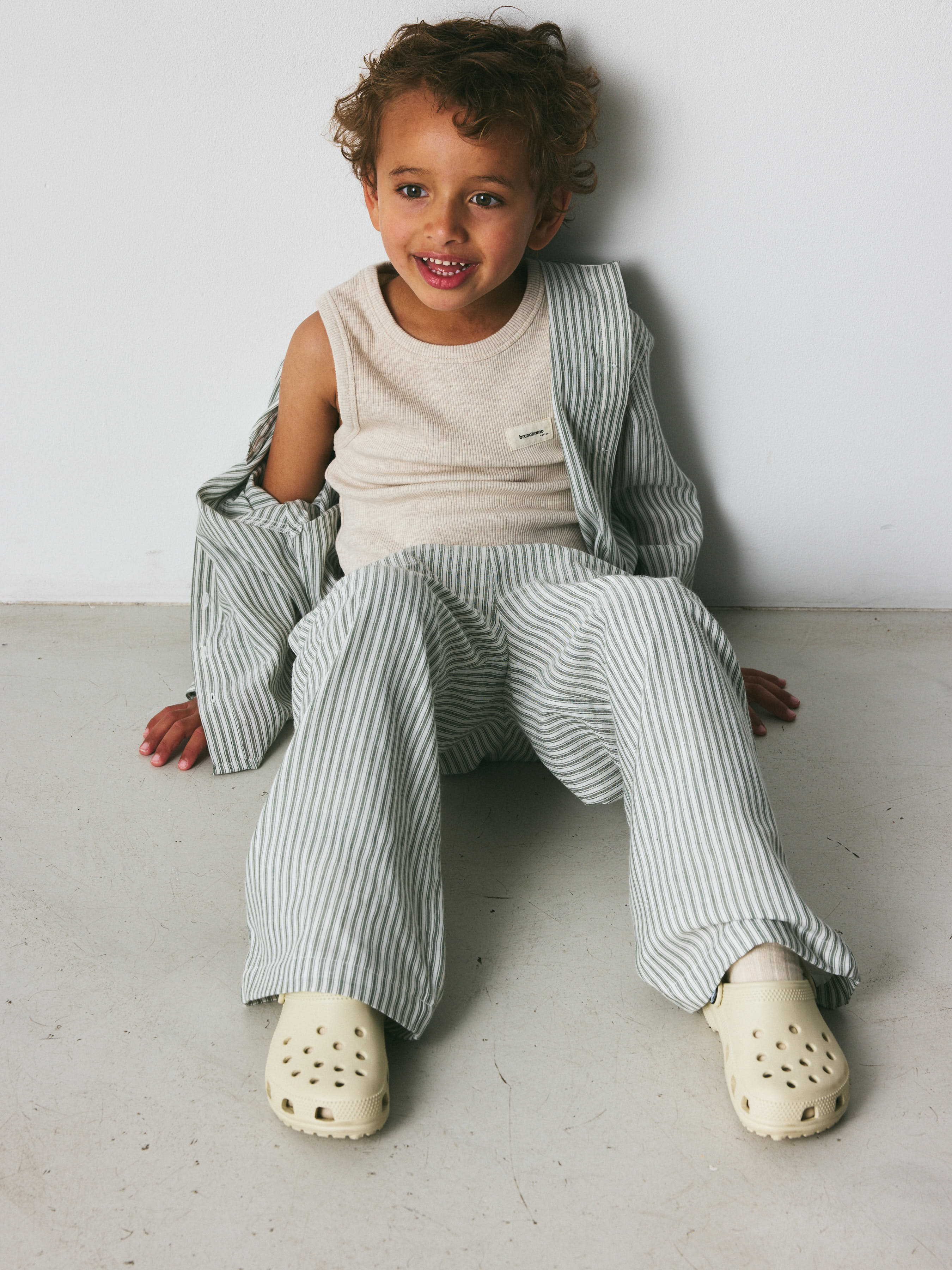 brunobruno nation Francis Stripe Pants Pants 9013-Agave Green Stripe