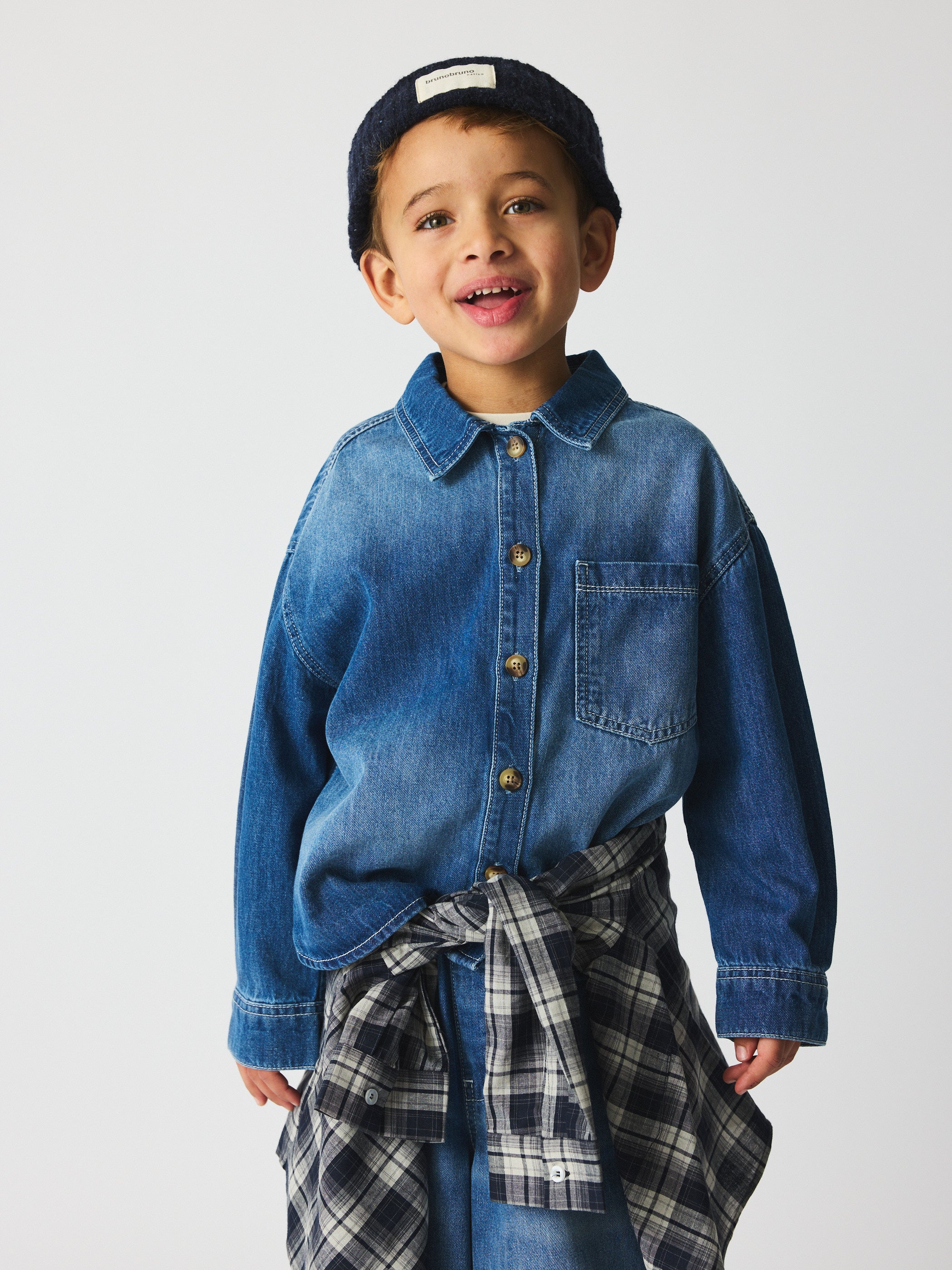 brunobruno nation Ina Denim Shirt Shirt 1105-Mid blue denim