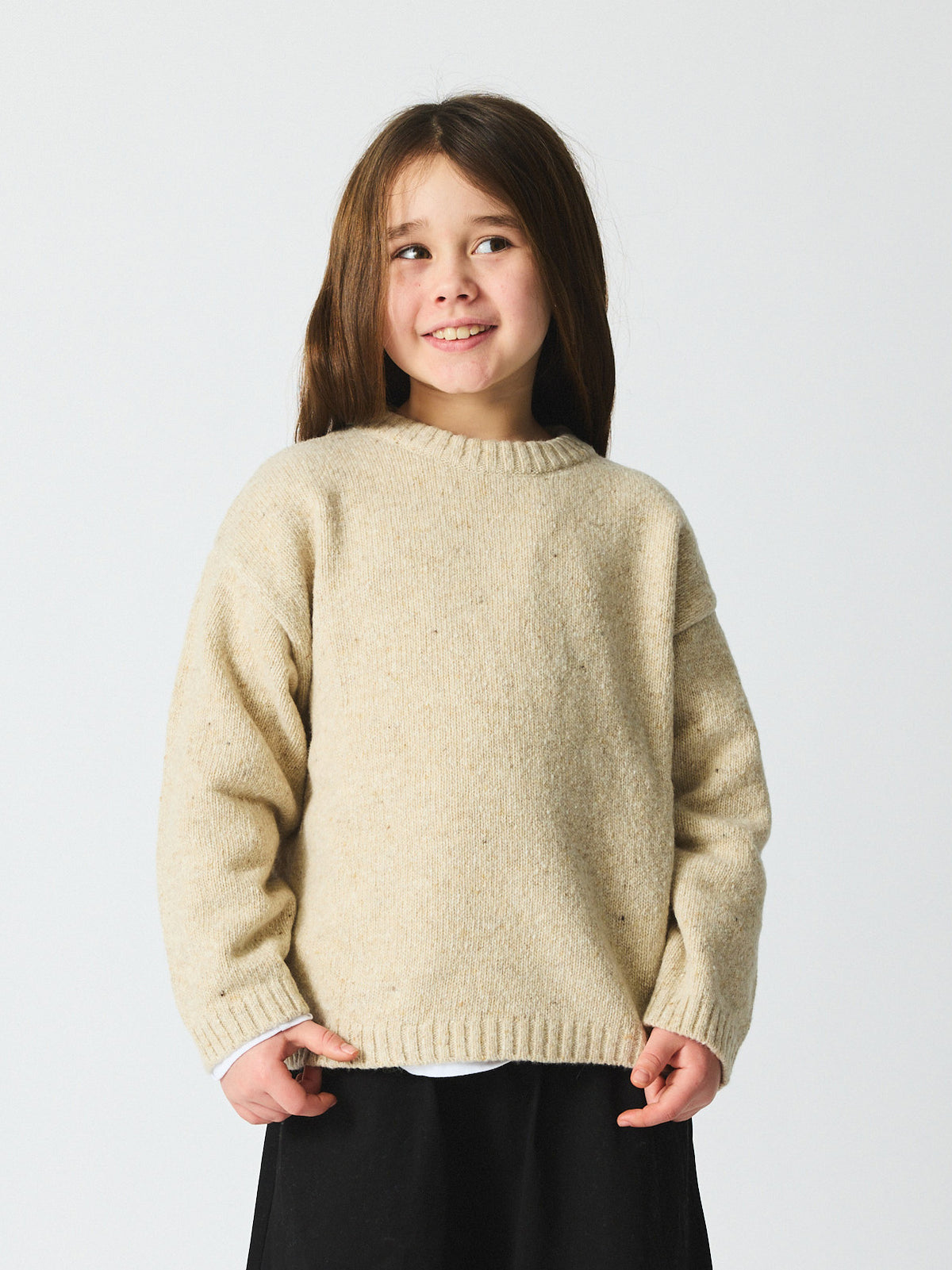 brunobruno nation Jude Sweater Knitted Sweater 2002-Antique White Melange