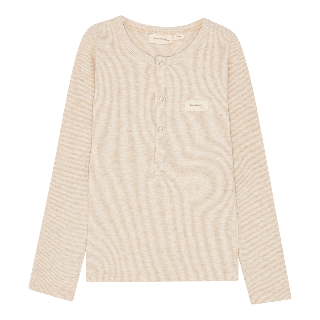 brunobruno nation Leo Grandad T-Shirt T-Shirt 2002-Antique White Melange