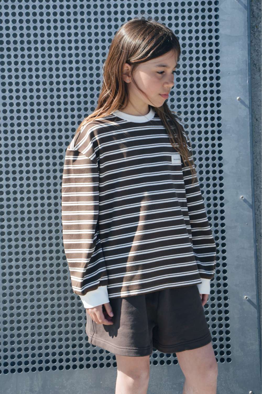 brunobruno nation Mira T-shirt T-Shirt 9025-Carafe Brown Stripe