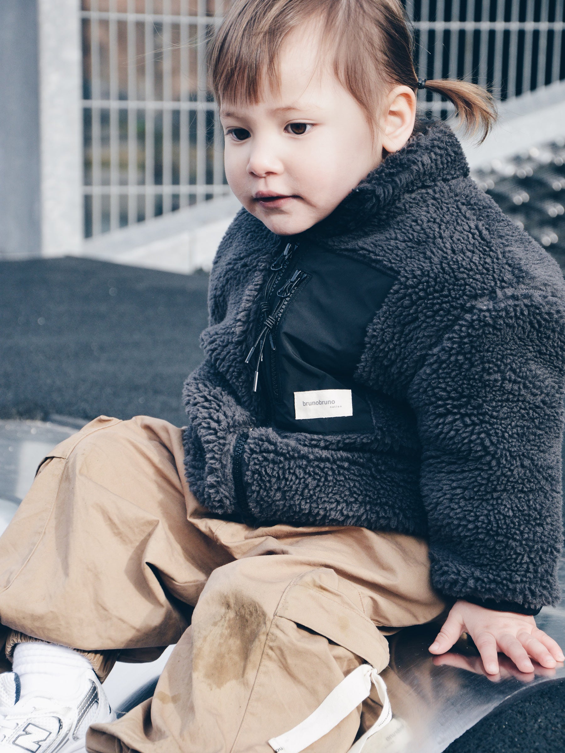brunobruno nation Rori Teddy Jacket Jacket 3002-Eiffel Tower Grey