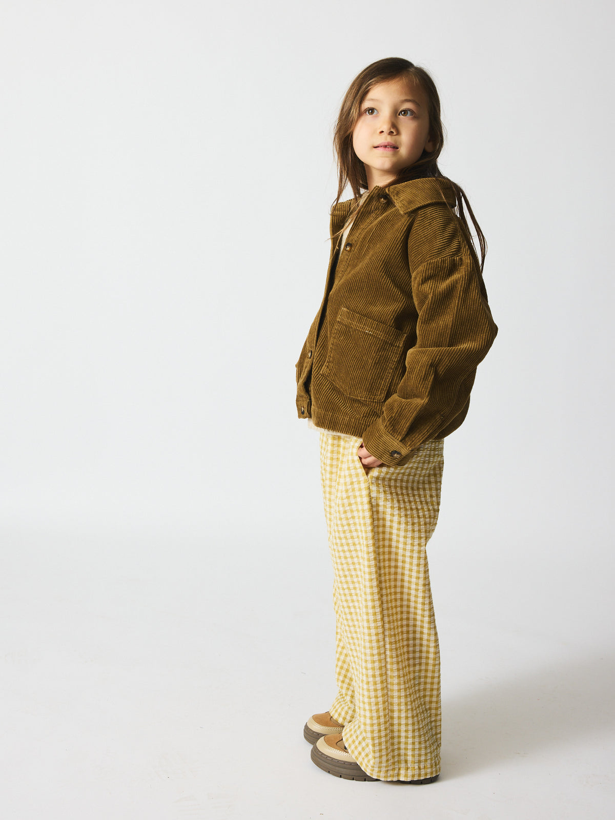 brunobruno nation Sena Corduroy Overshirt Shirt 5003-Khaki Green