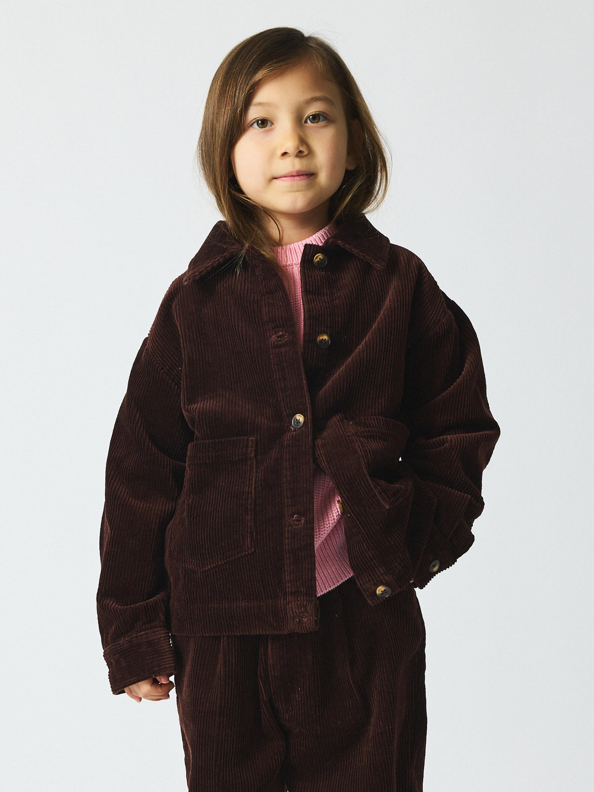 brunobruno nation Sena Corduroy Overshirt Shirt 6002-Marron Plum