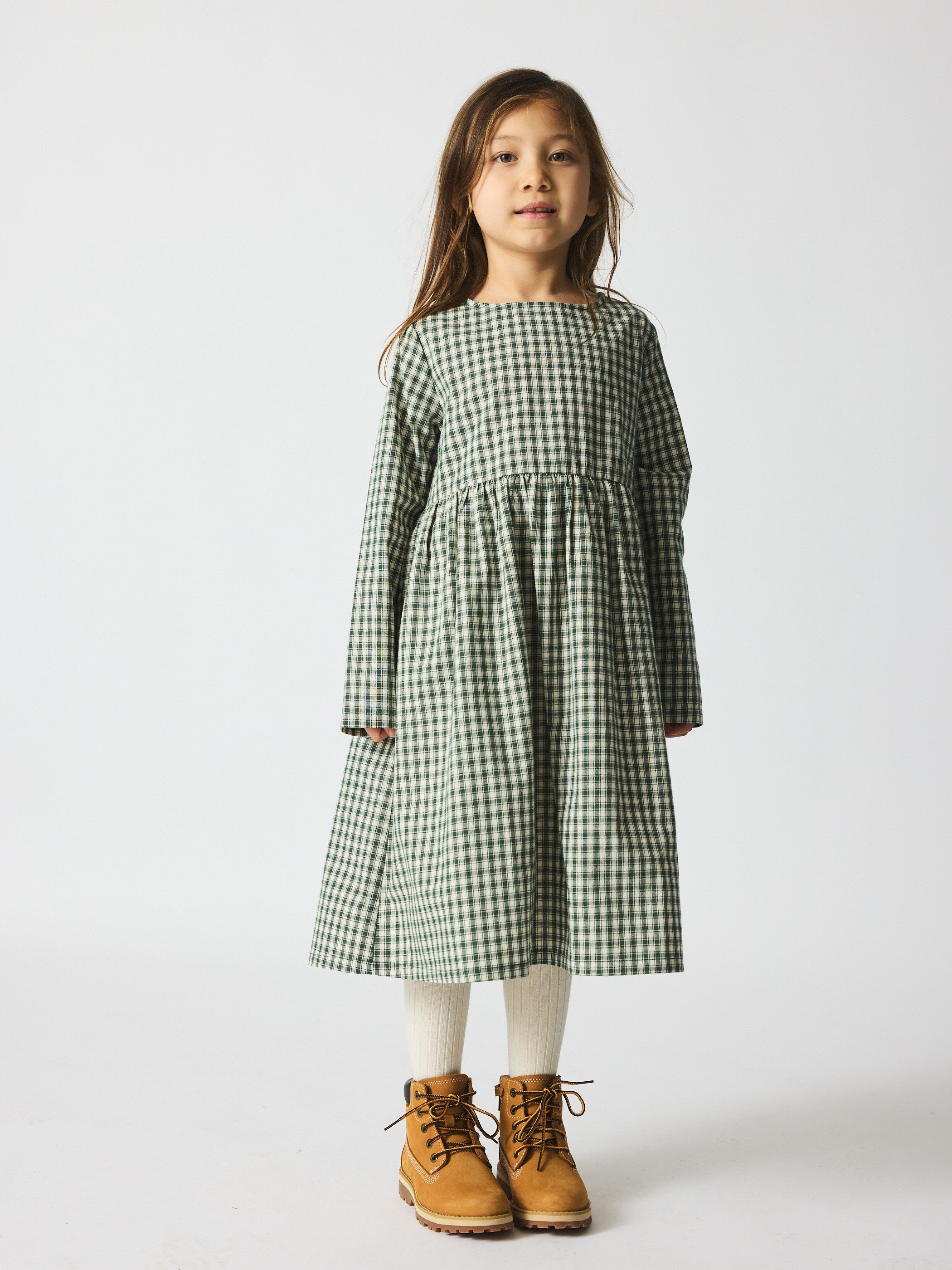 brunobruno nation Vita Check Dress Dress 9018-Myrtle Green Check