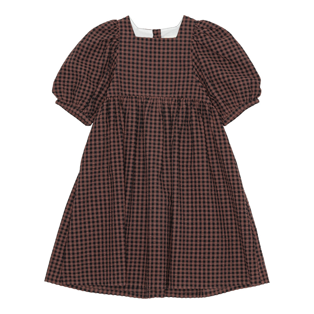 brunobruno nation Alva Dress Dress 9021-Marron Plum Check