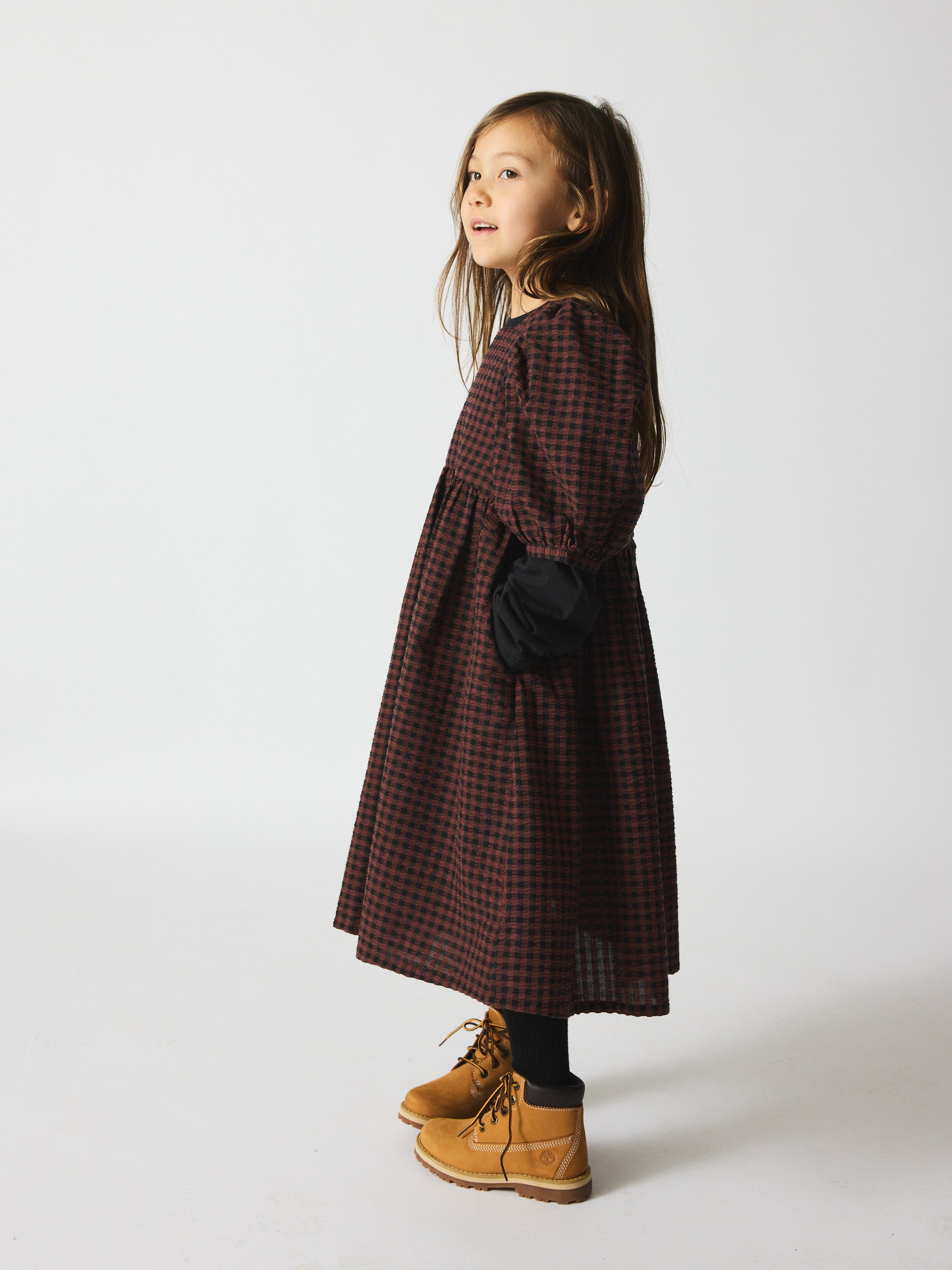 brunobruno nation Alva Dress Dress 9021-Marron Plum Check