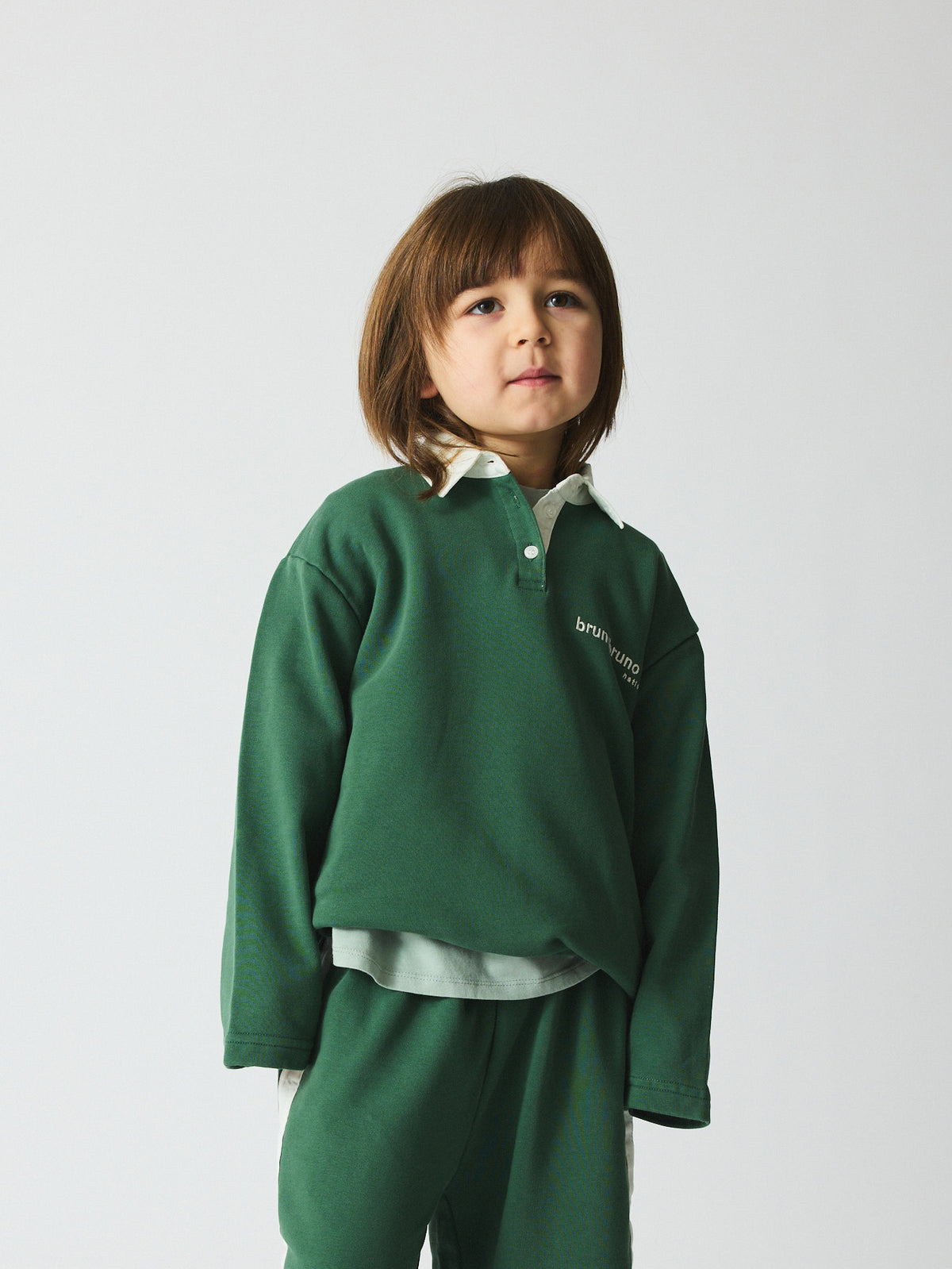 brunobruno nation Dana Polo Sweatshirt NB Sweatshirt 5004-Myrtle Green