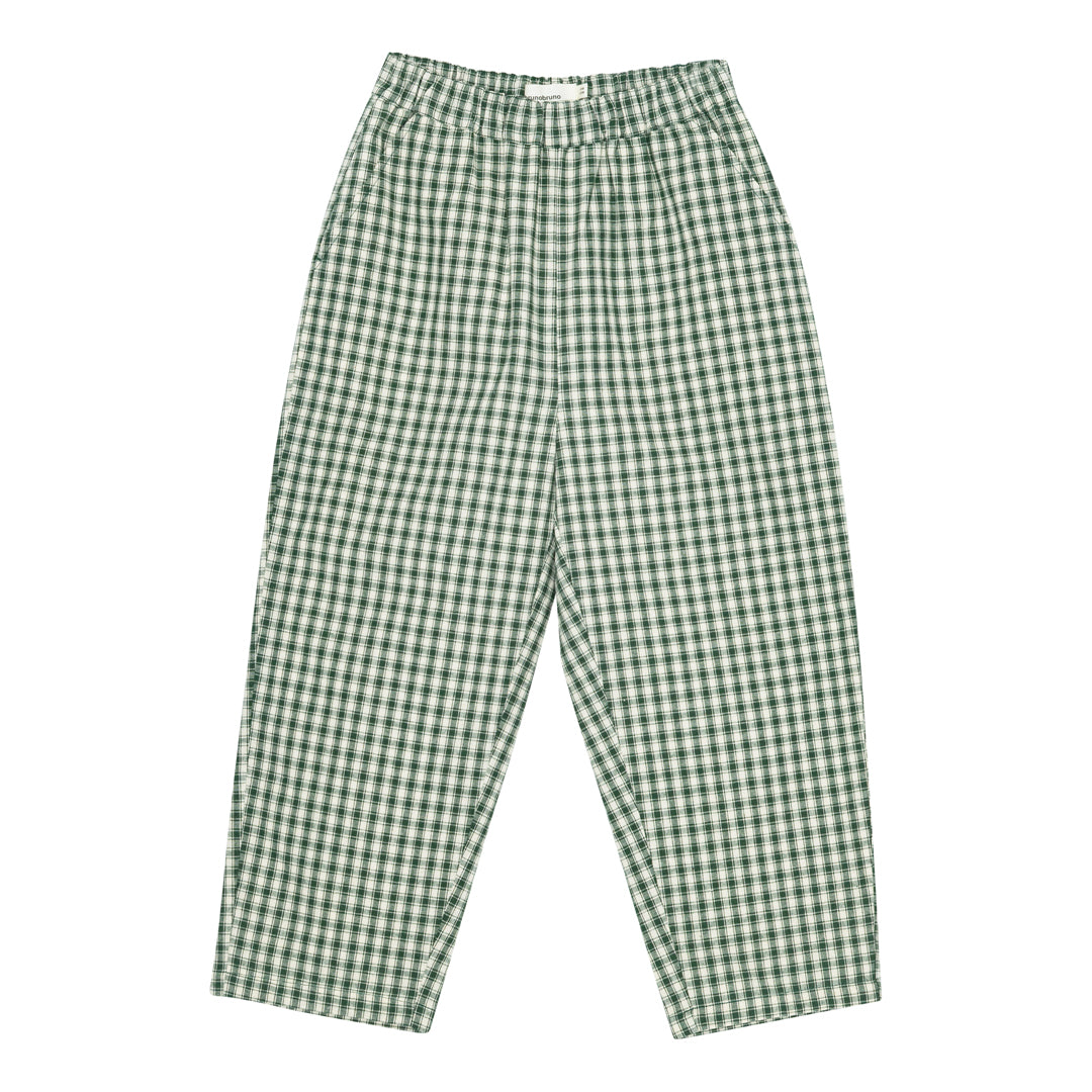 brunobruno nation Dora Check Pants Pants 9018-Myrtle Green Check