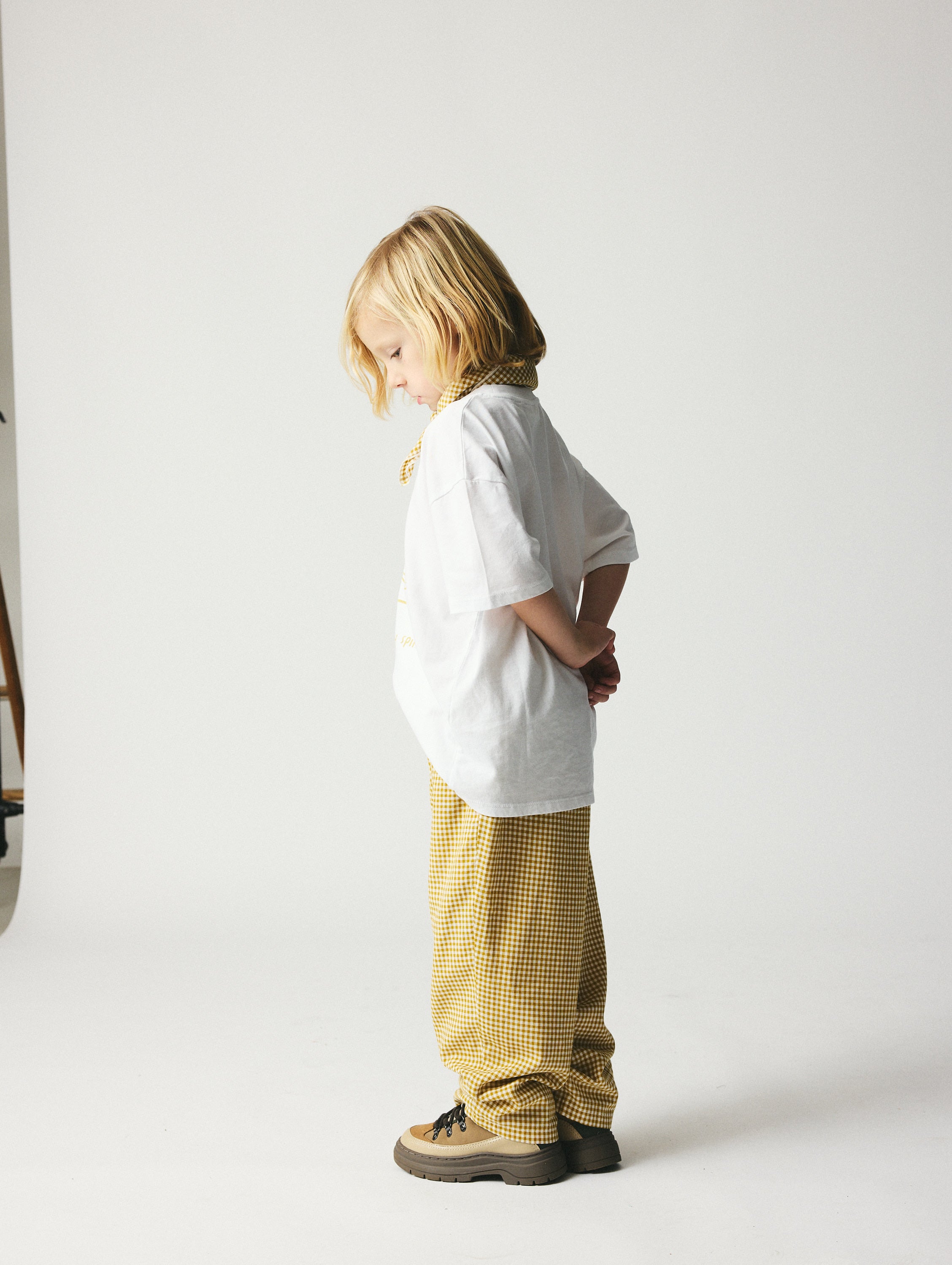 brunobruno nation Dora Pants Pants 9003-Southern Moos Beige/White Check