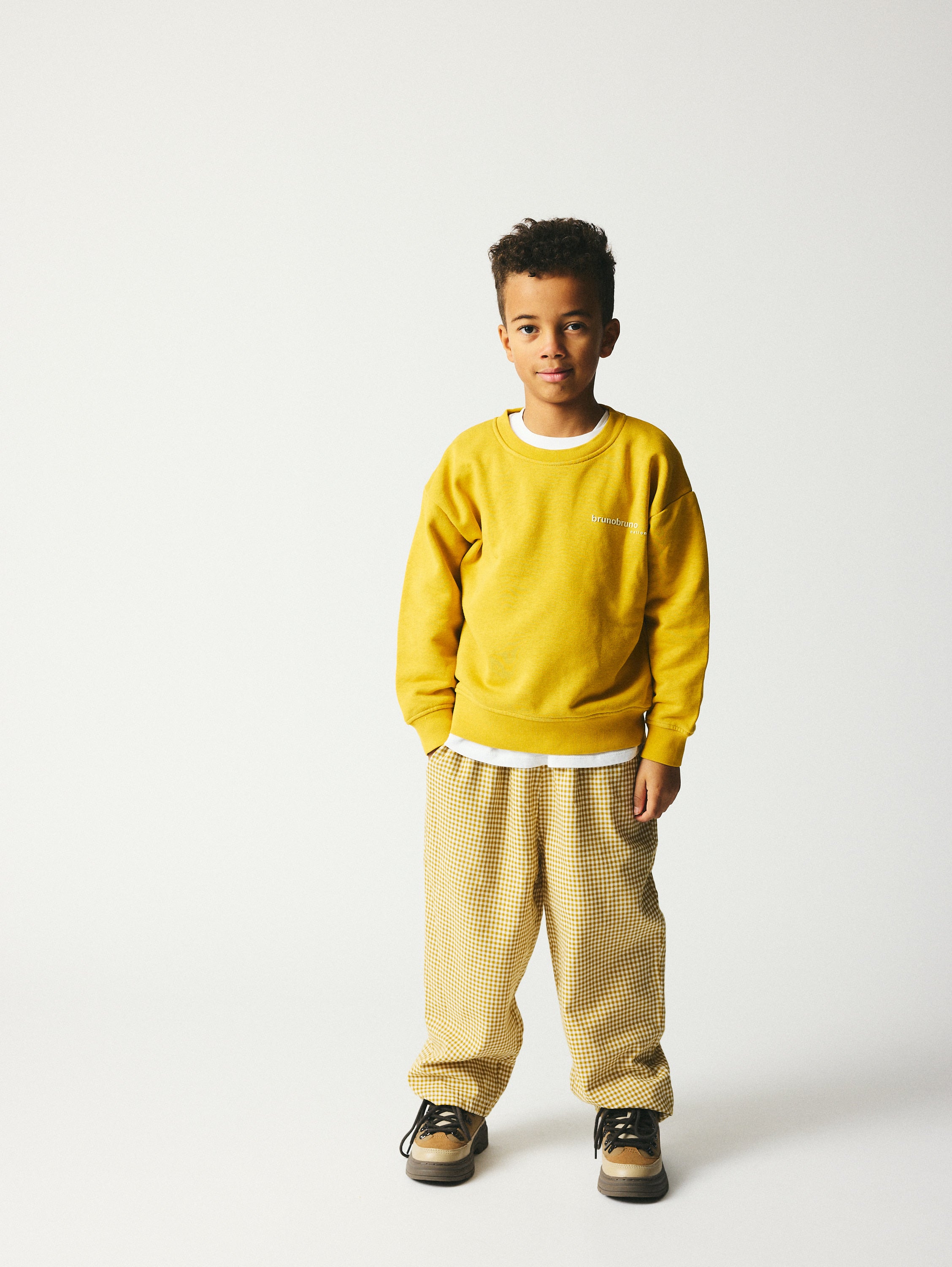 brunobruno nation Dora Pants Pants 9003-Southern Moos Beige/White Check