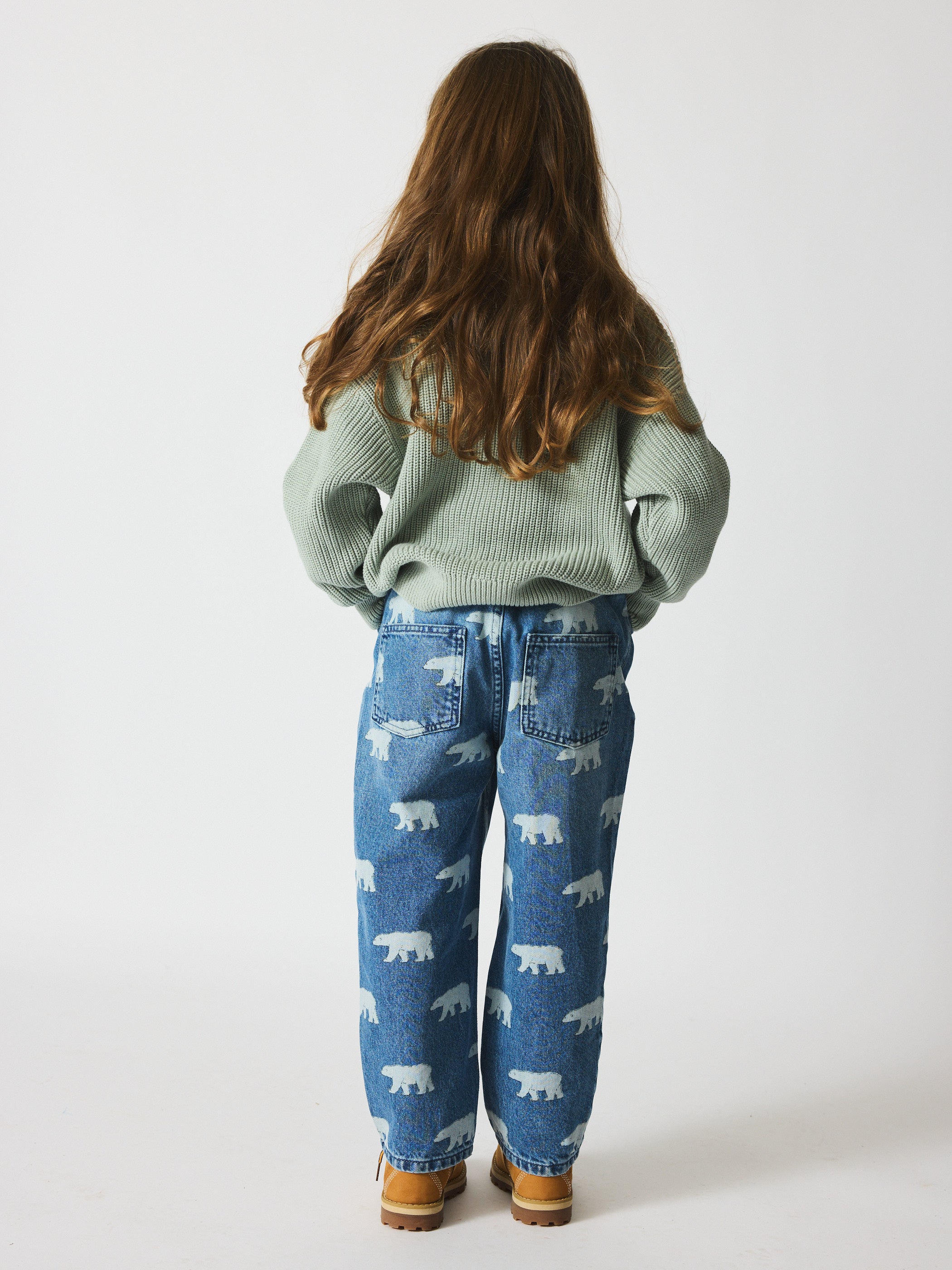brunobruno nation Dorethy AOP Jeans Pants 9015-Mid blue polar bear AOP