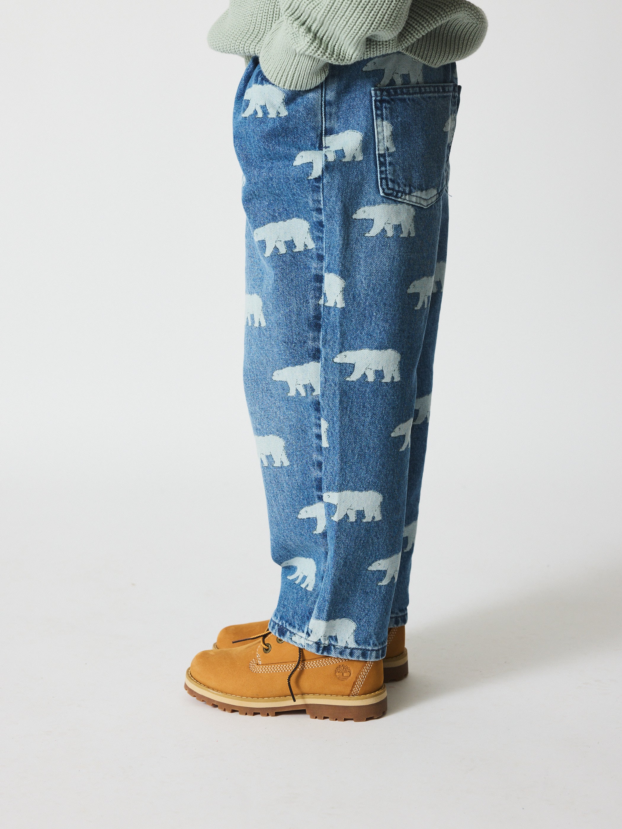 brunobruno nation Dorethy AOP Jeans Pants 9015-Mid blue polar bear AOP