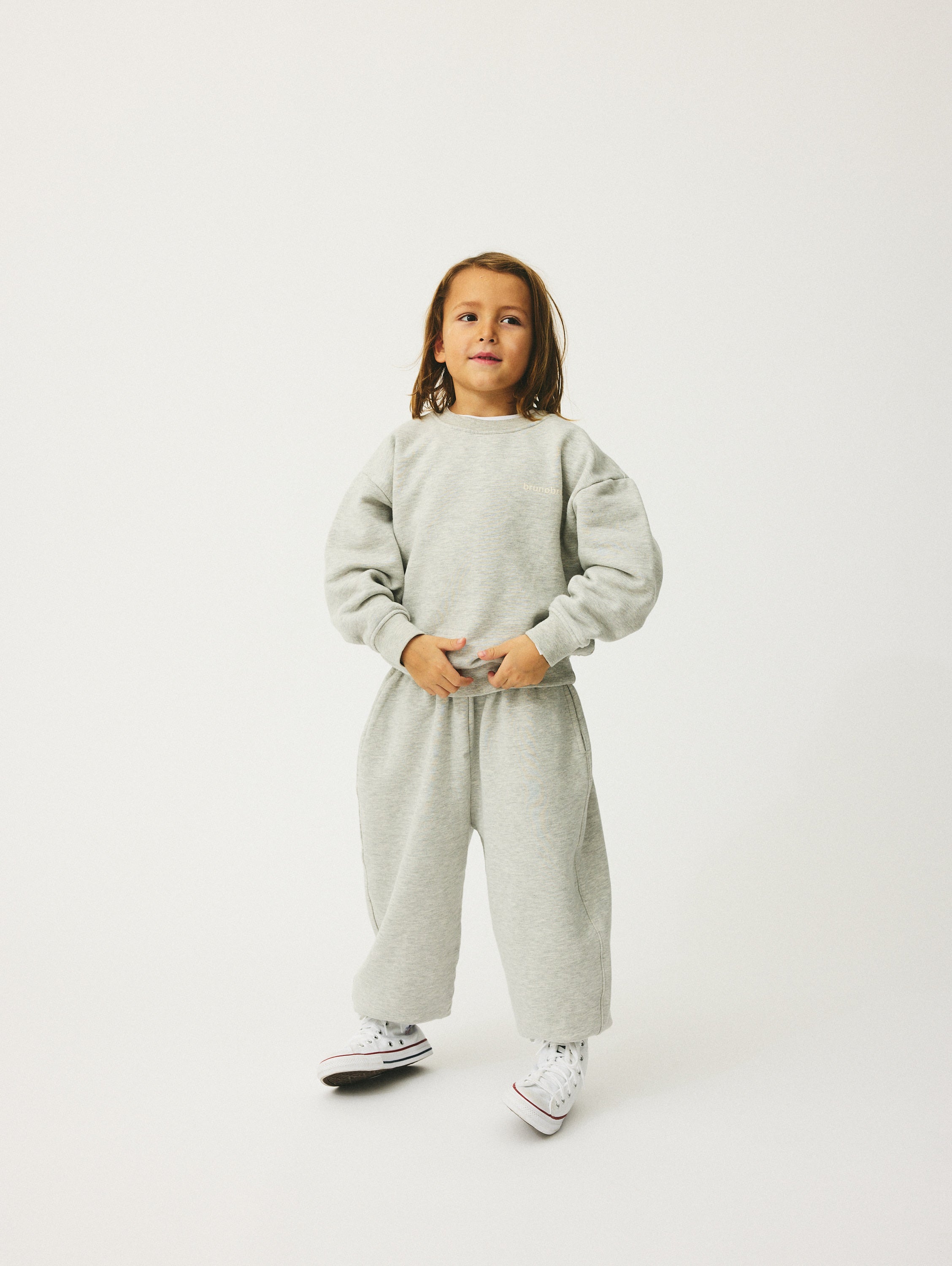 brunobruno nation Ella Pants Sweatpants 3001-Light Grey Melange