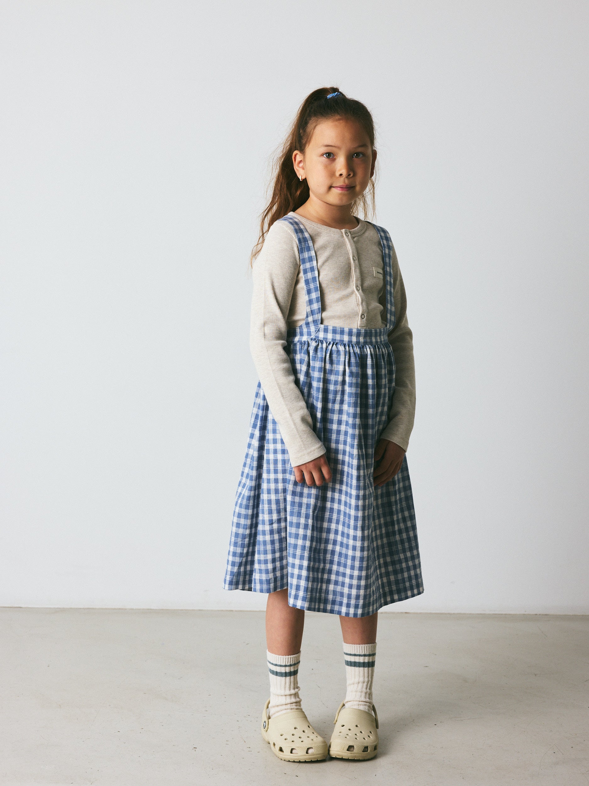 brunobruno nation Emily Check Dress Dress 9011-Dusty Blue Check