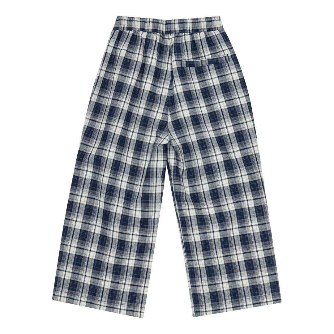 brunobruno nation Francis Navy Check Pants Pants 9019-Mood Indigo Blue Check