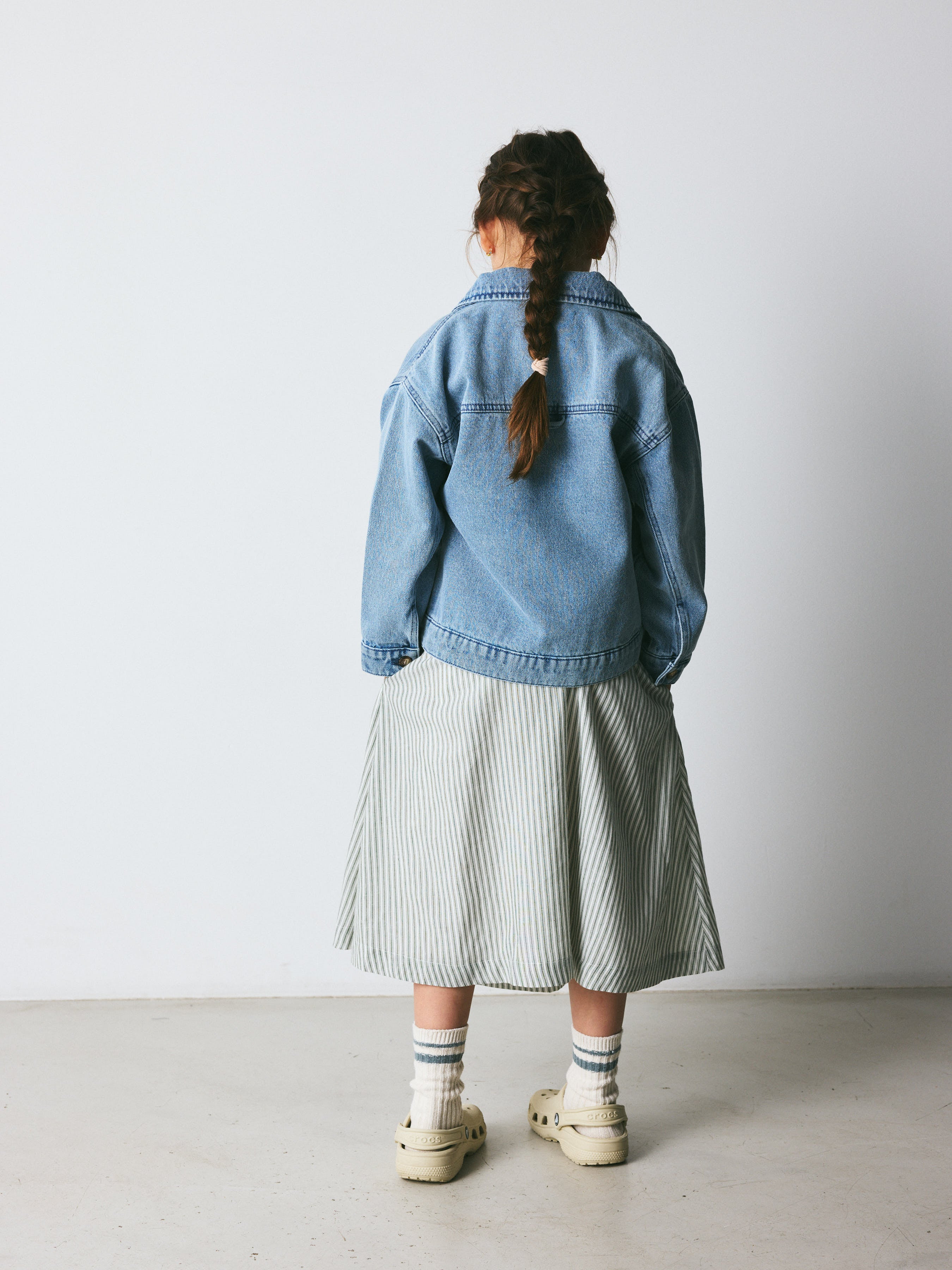 brunobruno nation Gertrud Stripe Skirt Skirt 9013-Agave Green Stripe
