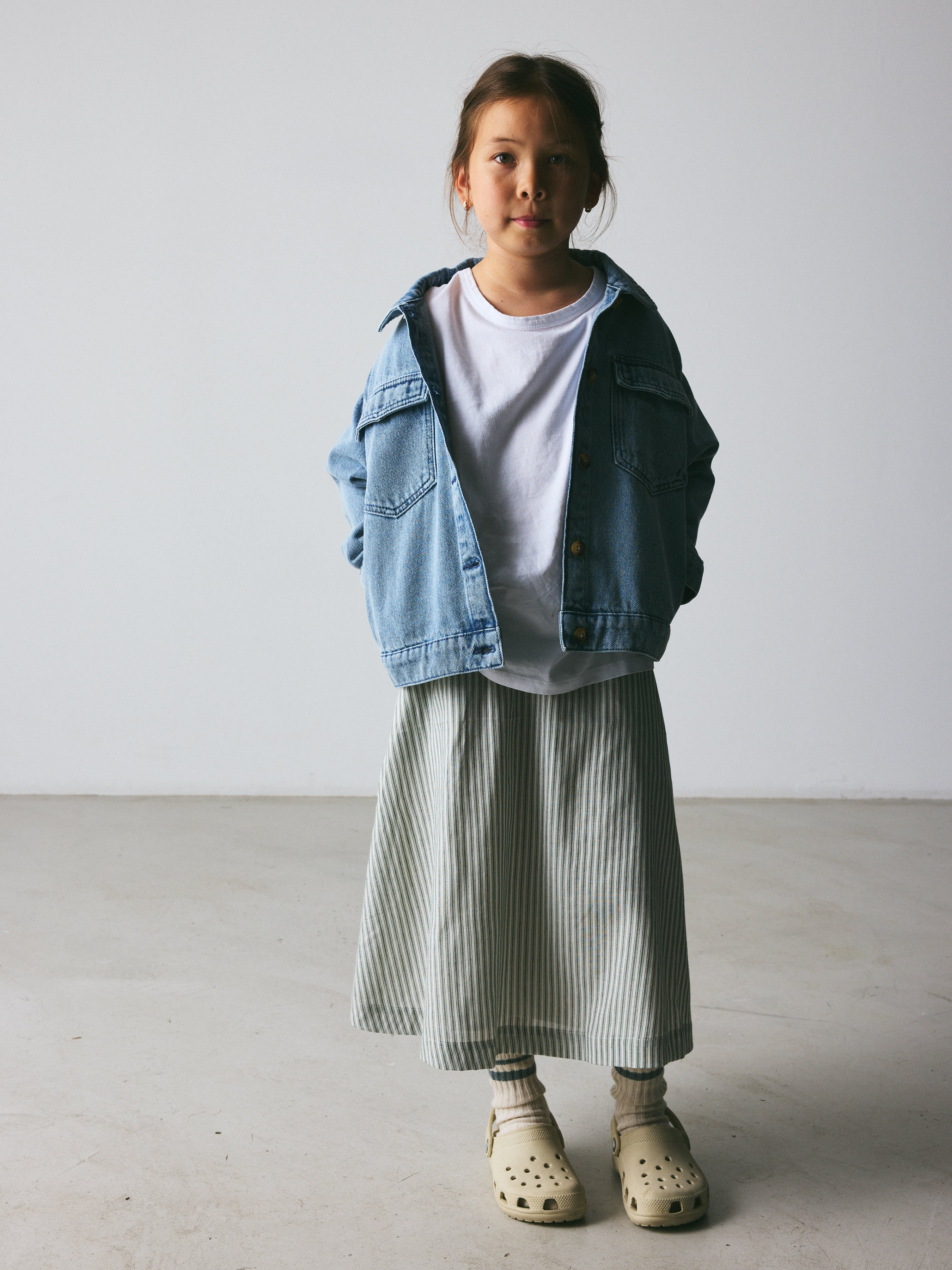 brunobruno nation Gertrud Stripe Skirt Skirt 9013-Agave Green Stripe