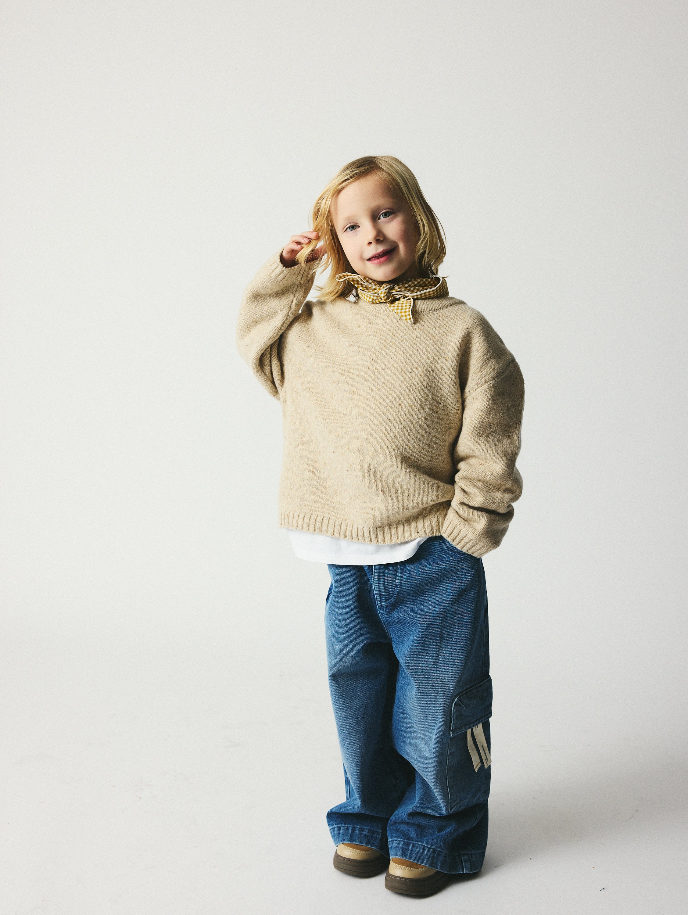 brunobruno nation Jude Sweater Knitted Sweater 2002-Antique White Melange