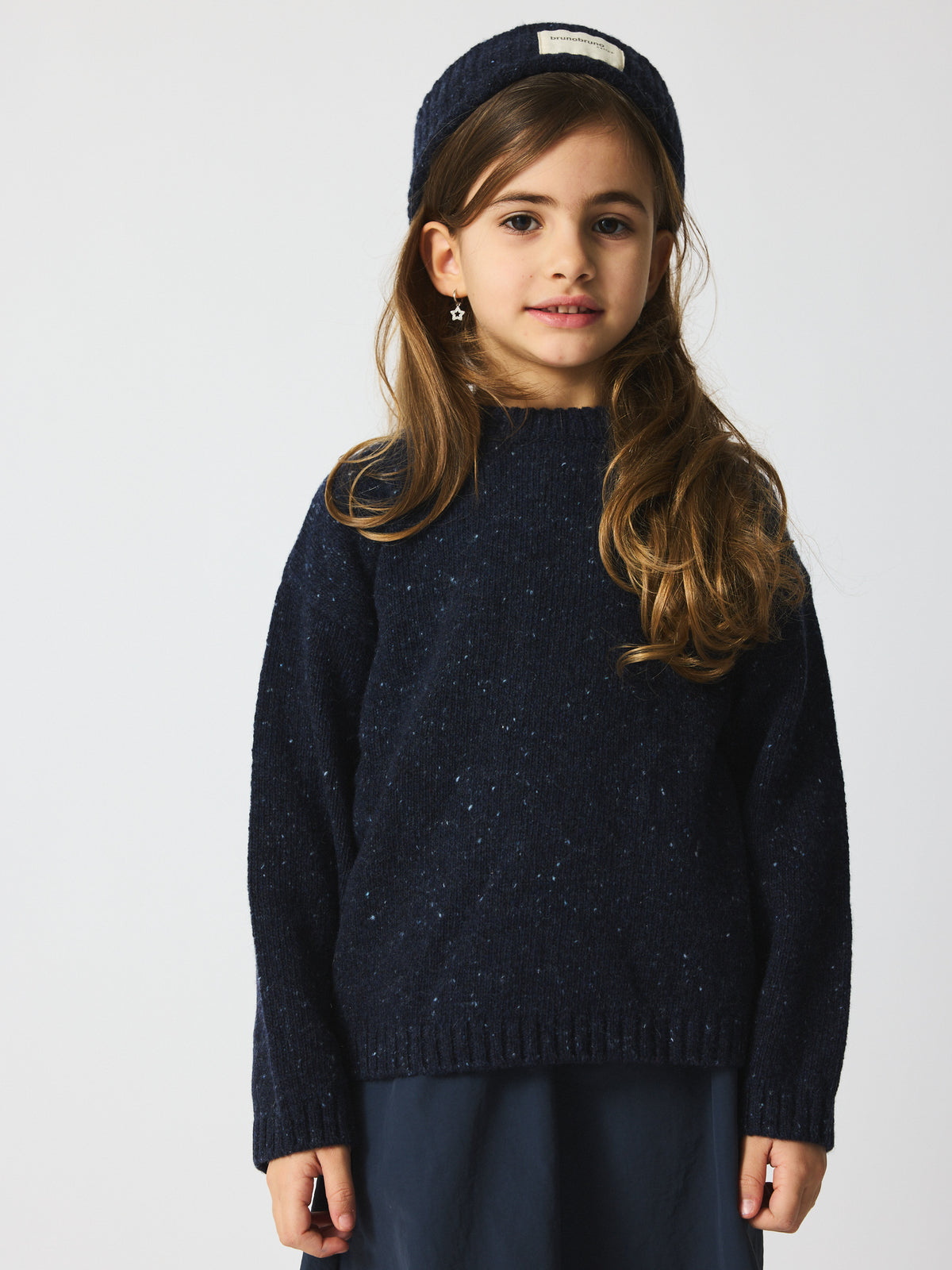 brunobruno nation Jude Sweater Knitted Sweater 4004-Mood Indigo Blue