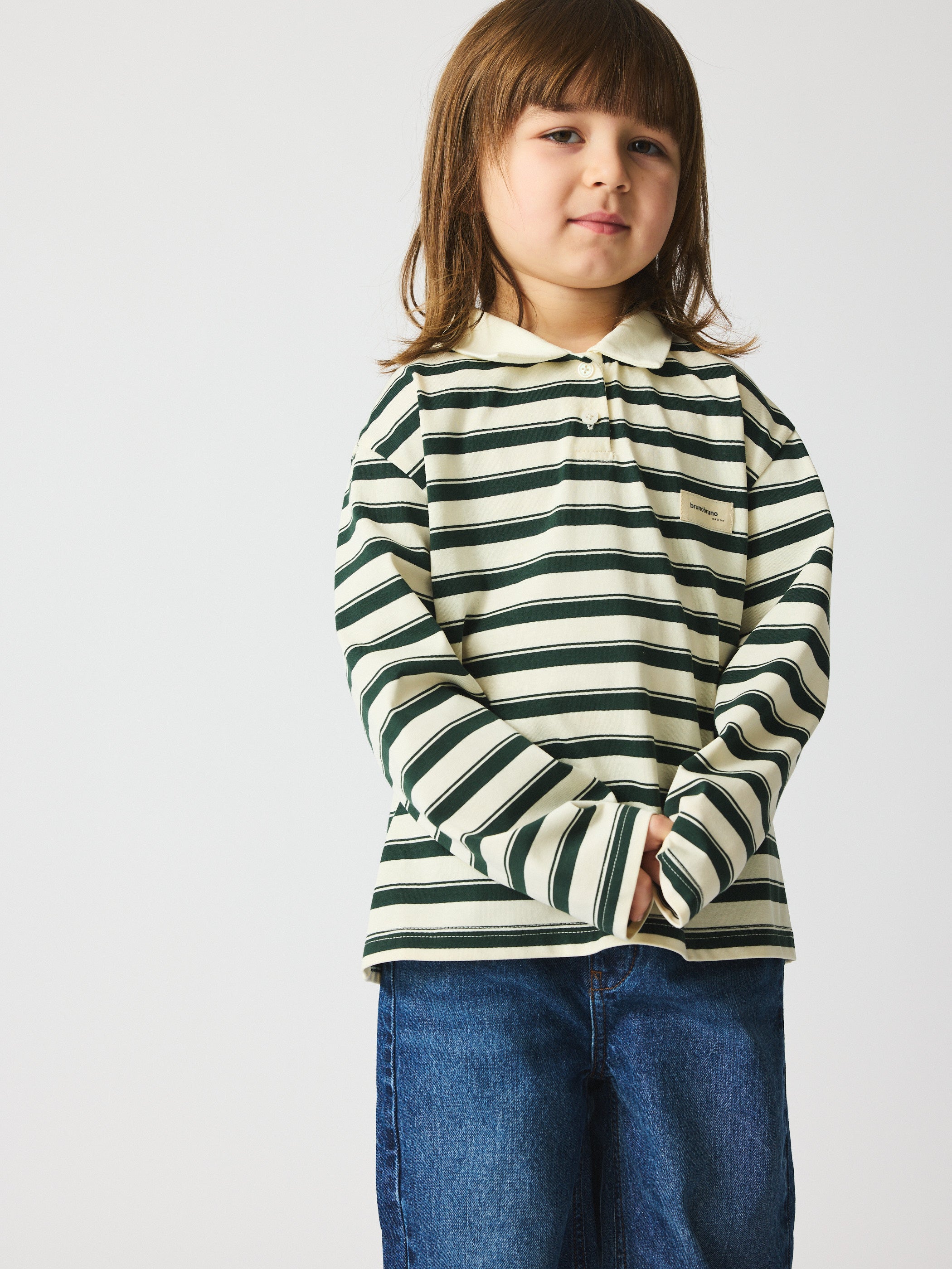 brunobruno nation Kai Polo T-shirt T-Shirt 9014-Myrtle Jersey Stripe
