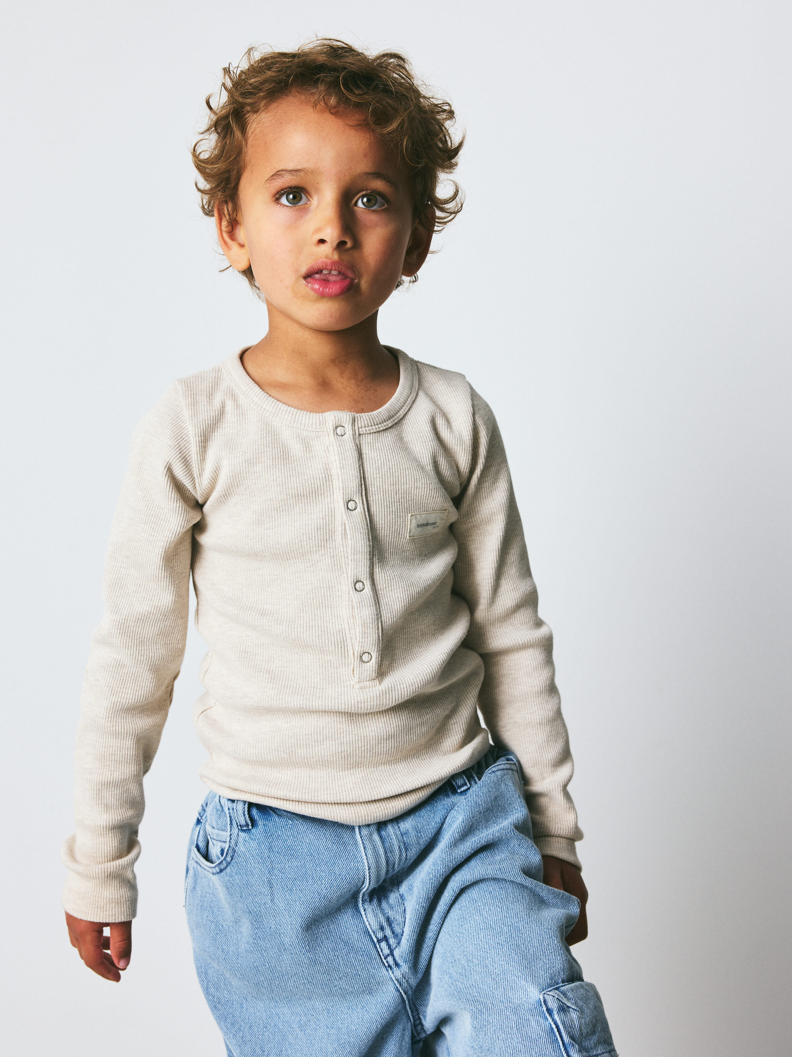 brunobruno nation Leo Grandad T-Shirt T-Shirt 2002-Antique White Melange