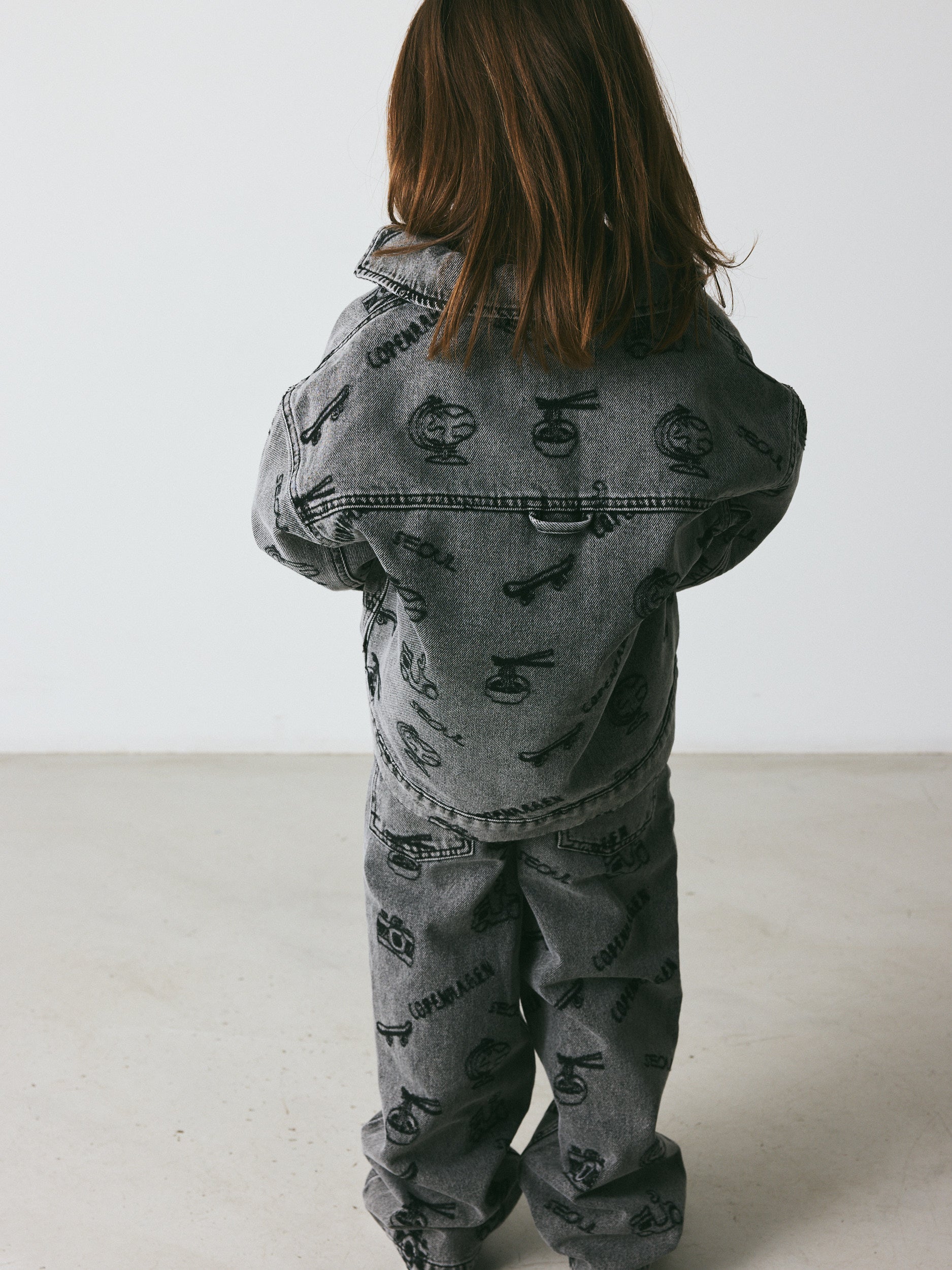 brunobruno nation Lou Embr Denim Jacket Jacket 1102-Mid Black Denim Emb