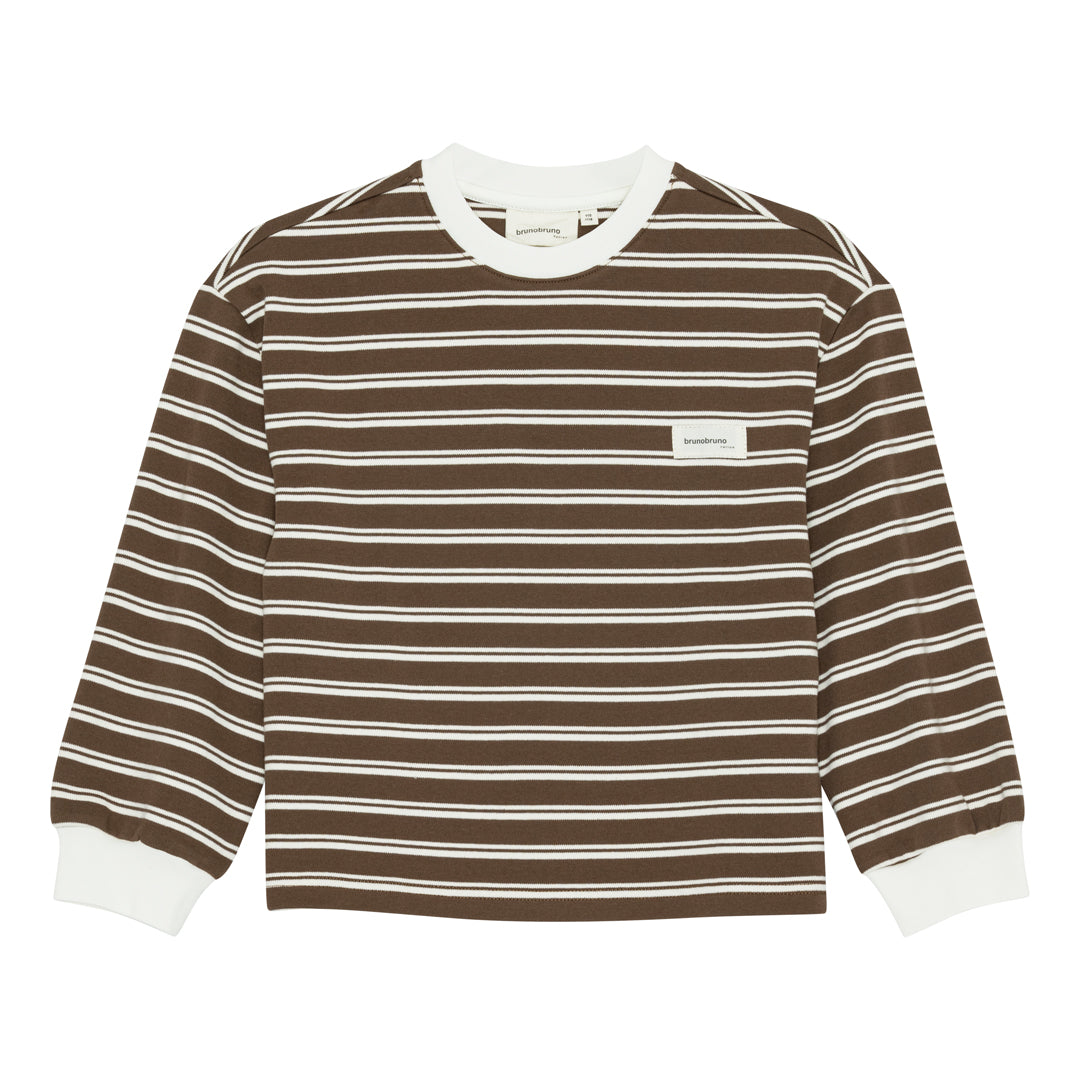 brunobruno nation Mira T-shirt T-Shirt 9025-Carafe Brown Stripe