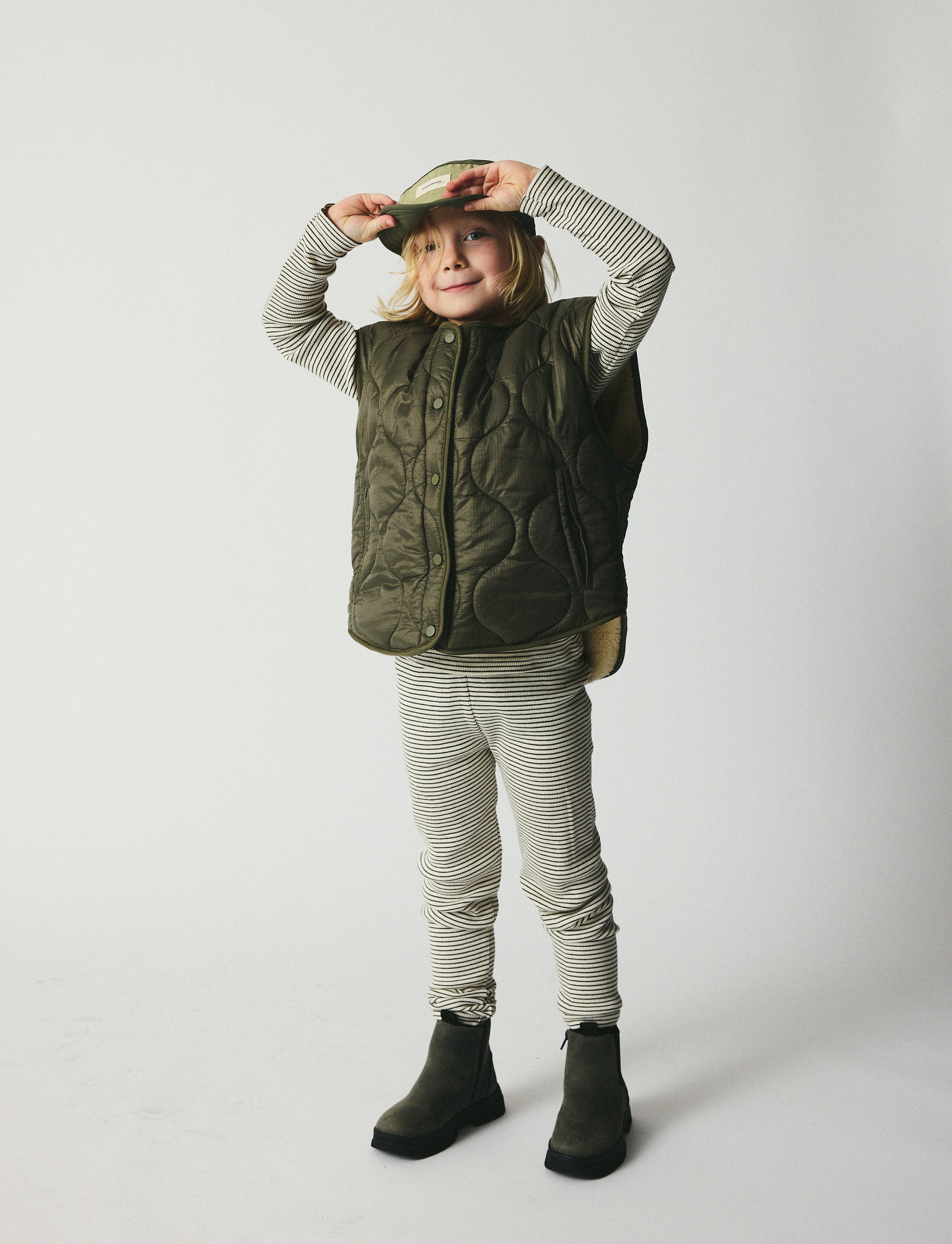 brunobruno nation Molly Vest (Reversible) Vest 5000-Dusty Olive Green