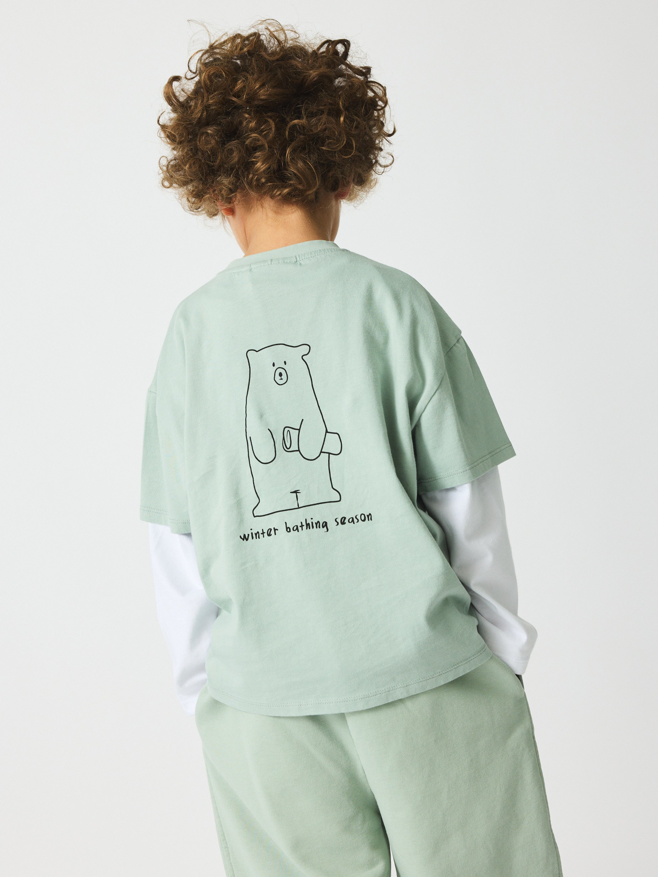 brunobruno nation Nanna Winter Bathing T-Shirt T-Shirt 3003-Aqua Gray