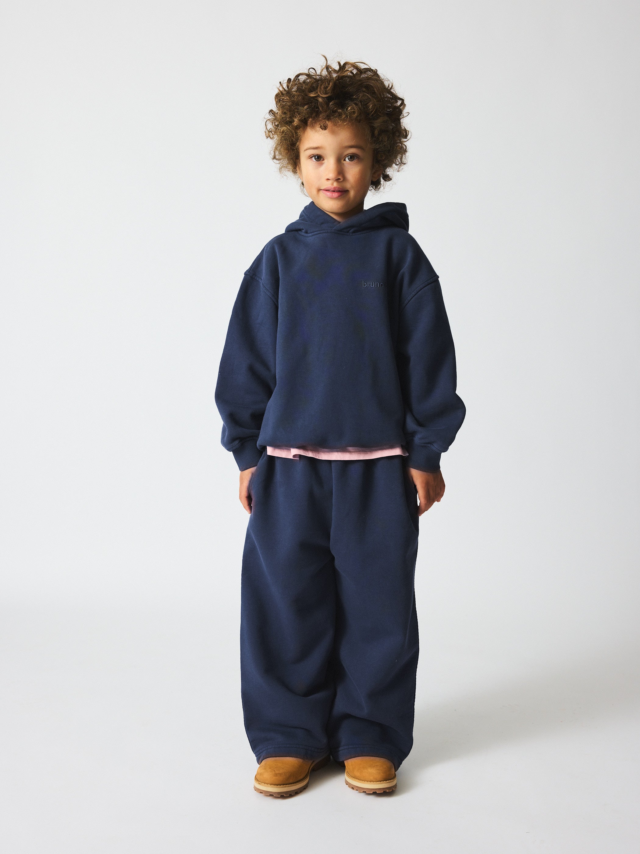 brunobruno nation Nicolaj Embr Hoodie Hoodie 4004-Mood Indigo Blue