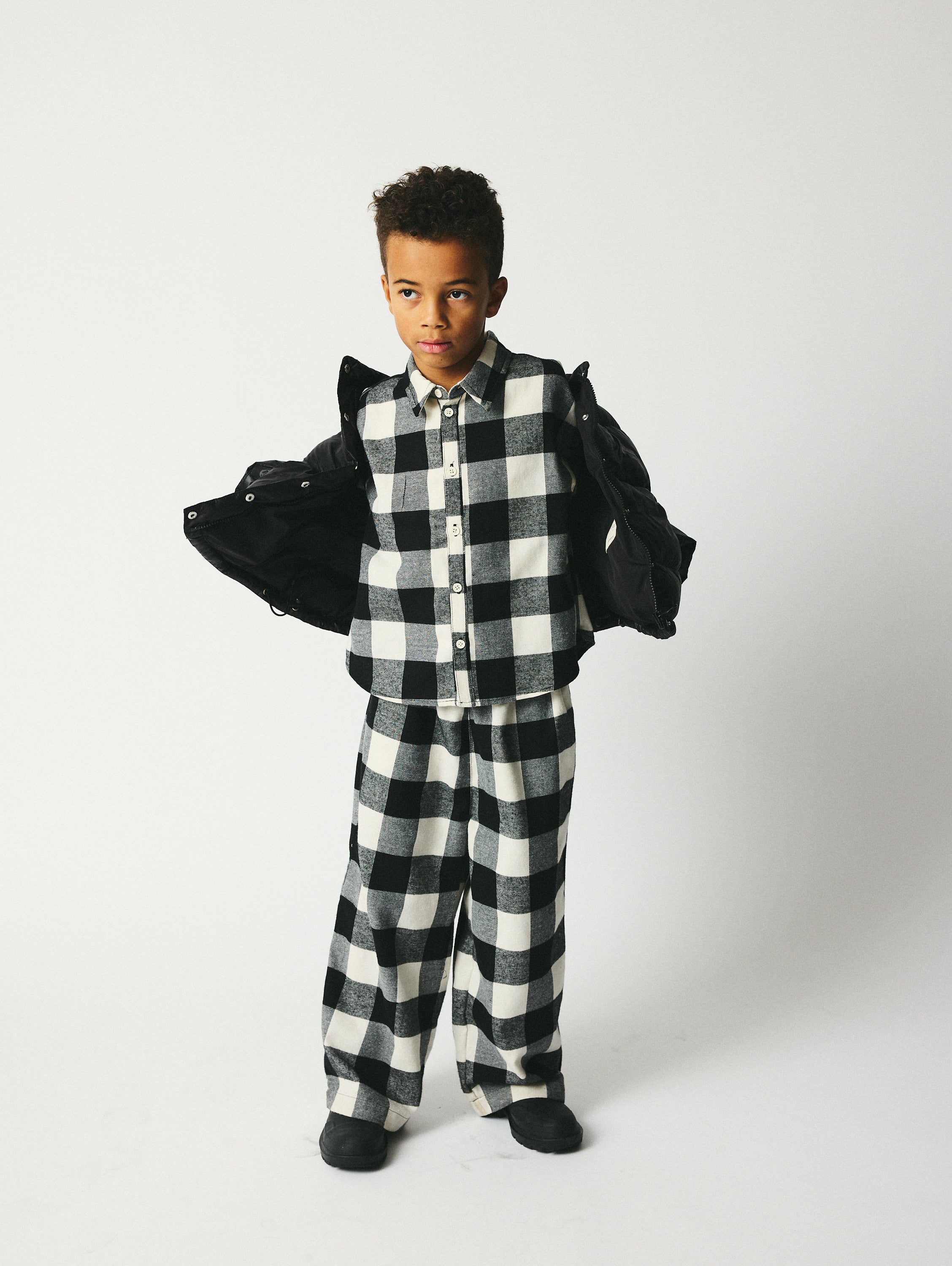 brunobruno nation Nohr Flannel Shirt Shirt 9002-Black/White Check