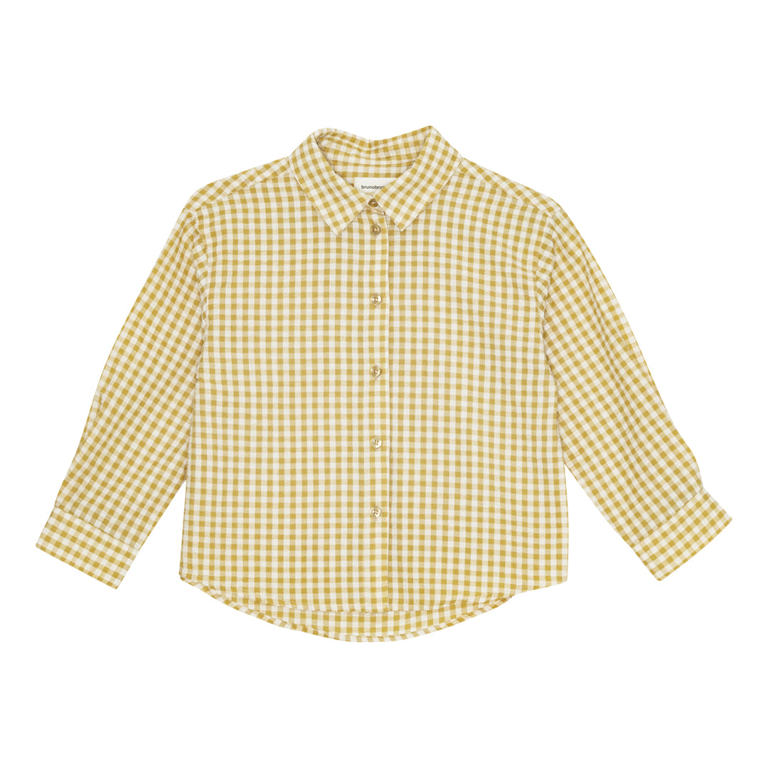 brunobruno nation Nohrla Seersucker Shirt Shirt 9020-Khaki Green Check