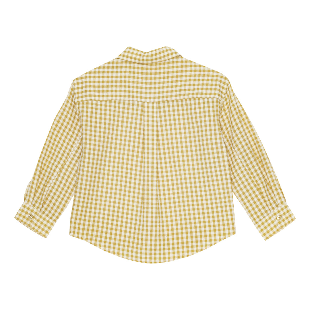 brunobruno nation Nohrla Seersucker Shirt Shirt 9020-Khaki Green Check