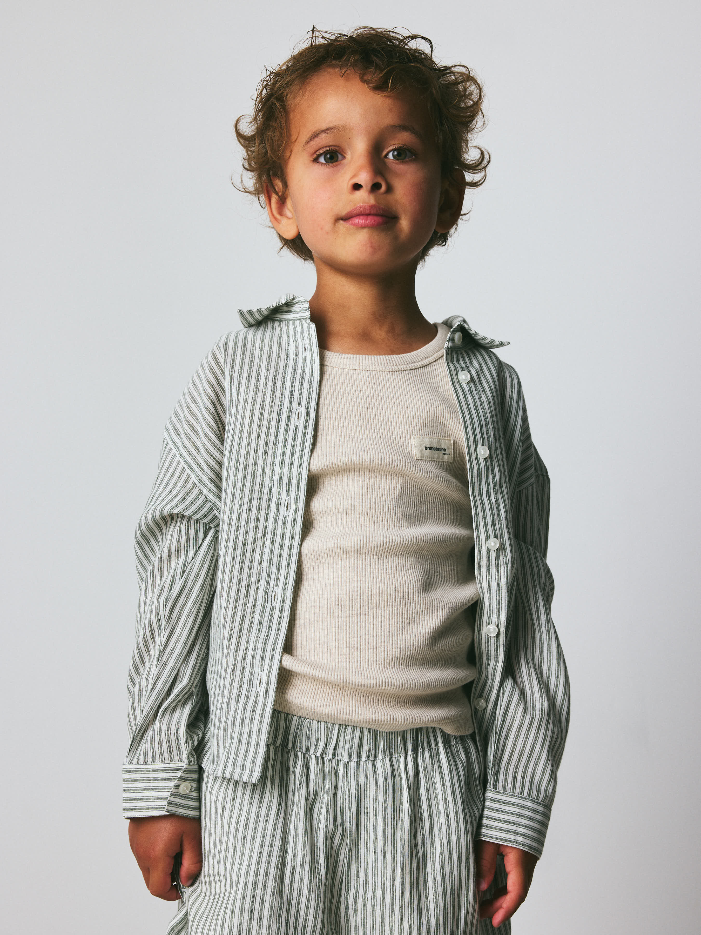 brunobruno nation Nohrla Stripe Shirt Shirt 9013-Agave Green Stripe