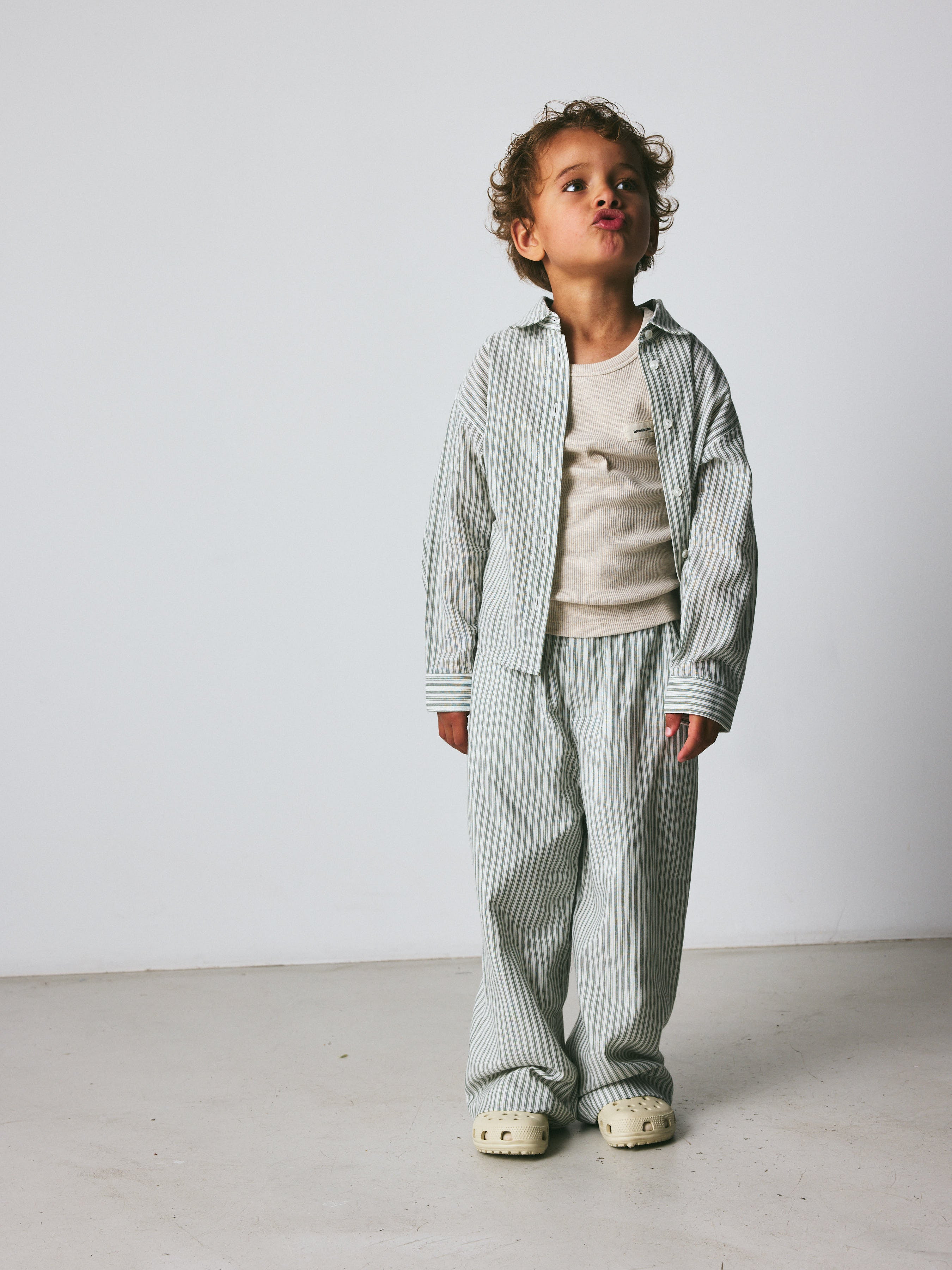 brunobruno nation Nohrla Stripe Shirt Shirt 9013-Agave Green Stripe