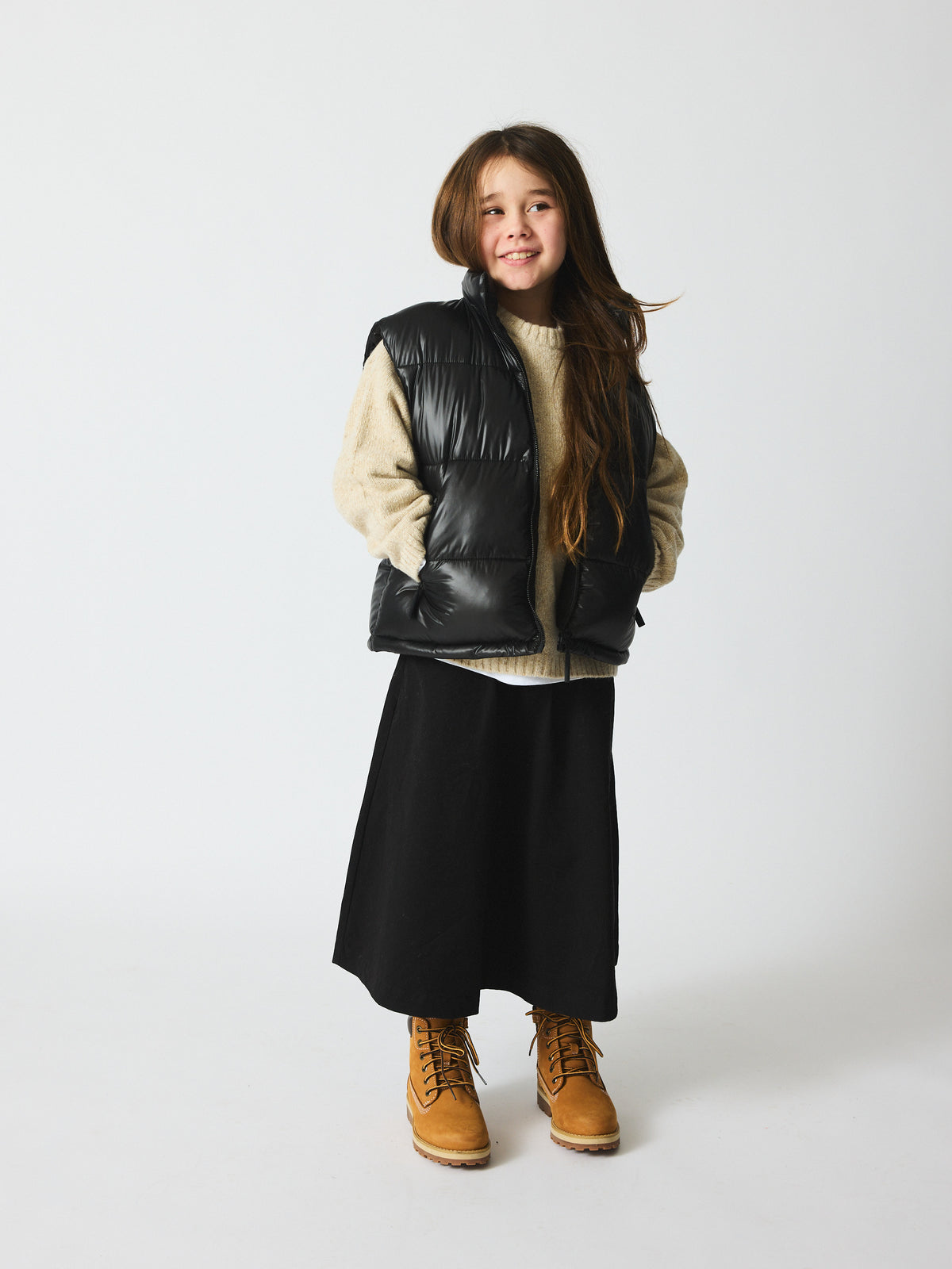 brunobruno nation Noura Puffer Vest Jacket 1000-Jet Black