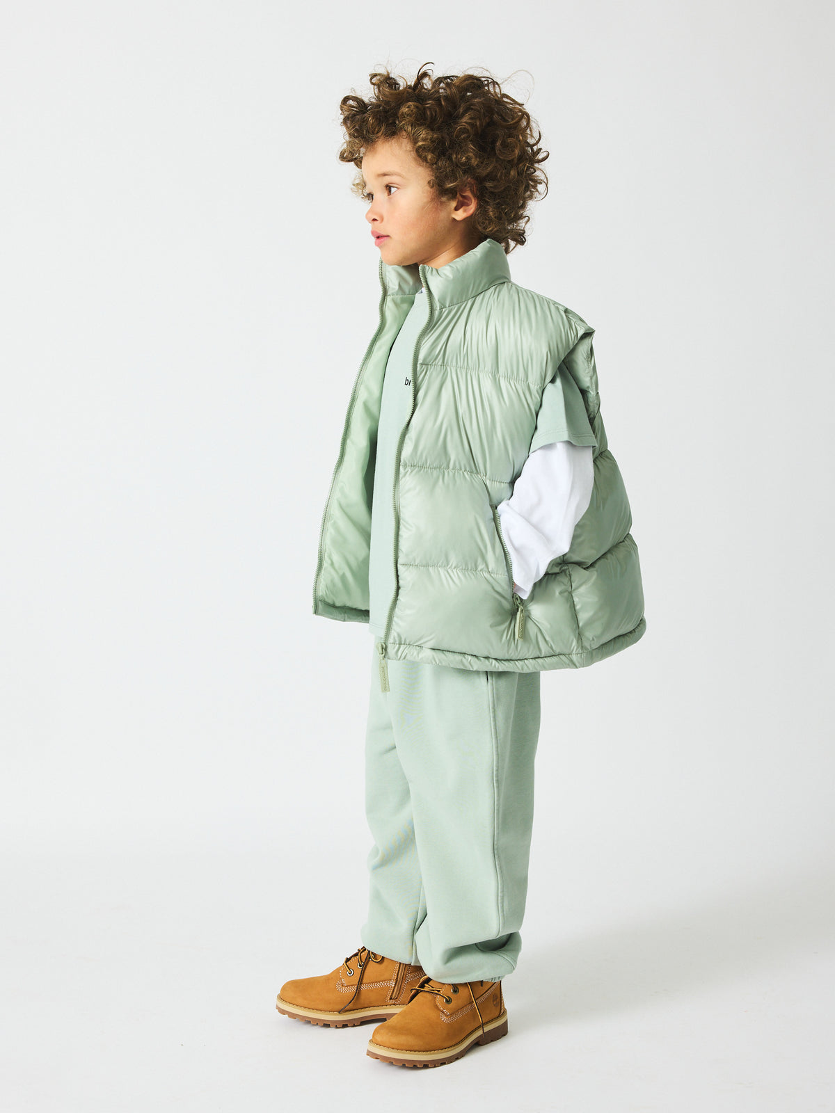 brunobruno nation Noura Puffer Vest Jacket 3003-Aqua Gray