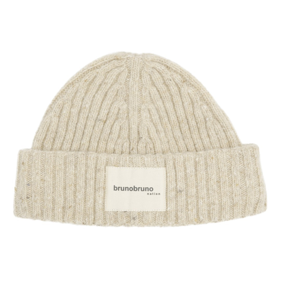 brunobruno nation Robert Fisherman Beanie Beanie 2002-Antique White Melange