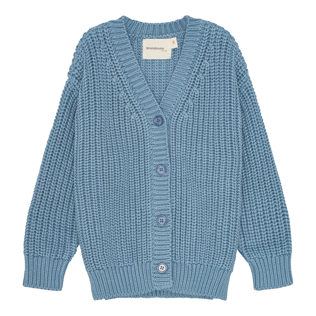 brunobruno nation Sam Cardigan Knitted Cardigan 4002-Dusty Blue